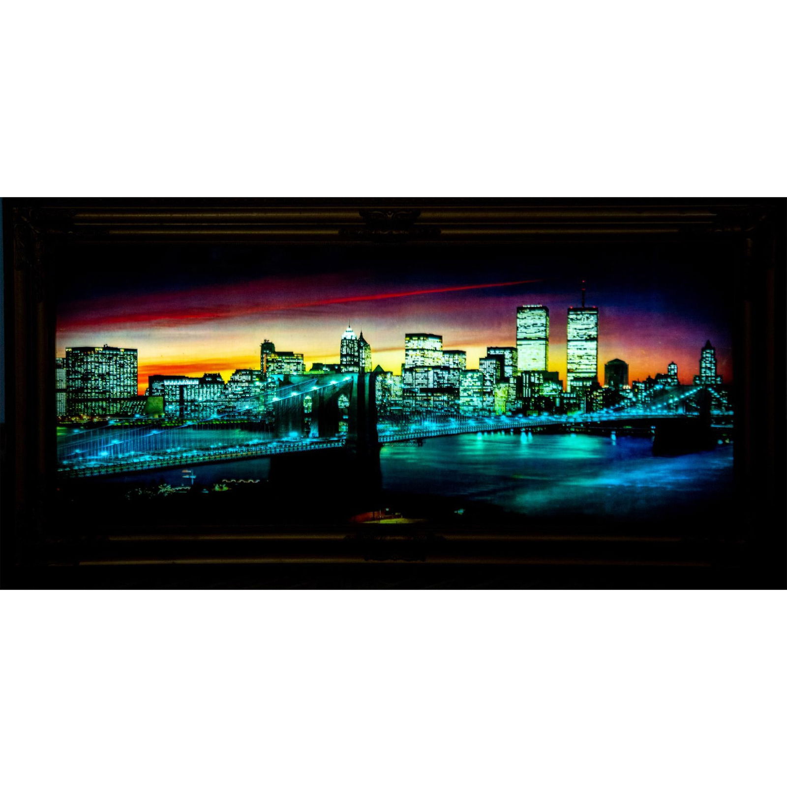 New York City Skyline Lighted Print, Twin Towers (1 of 8)