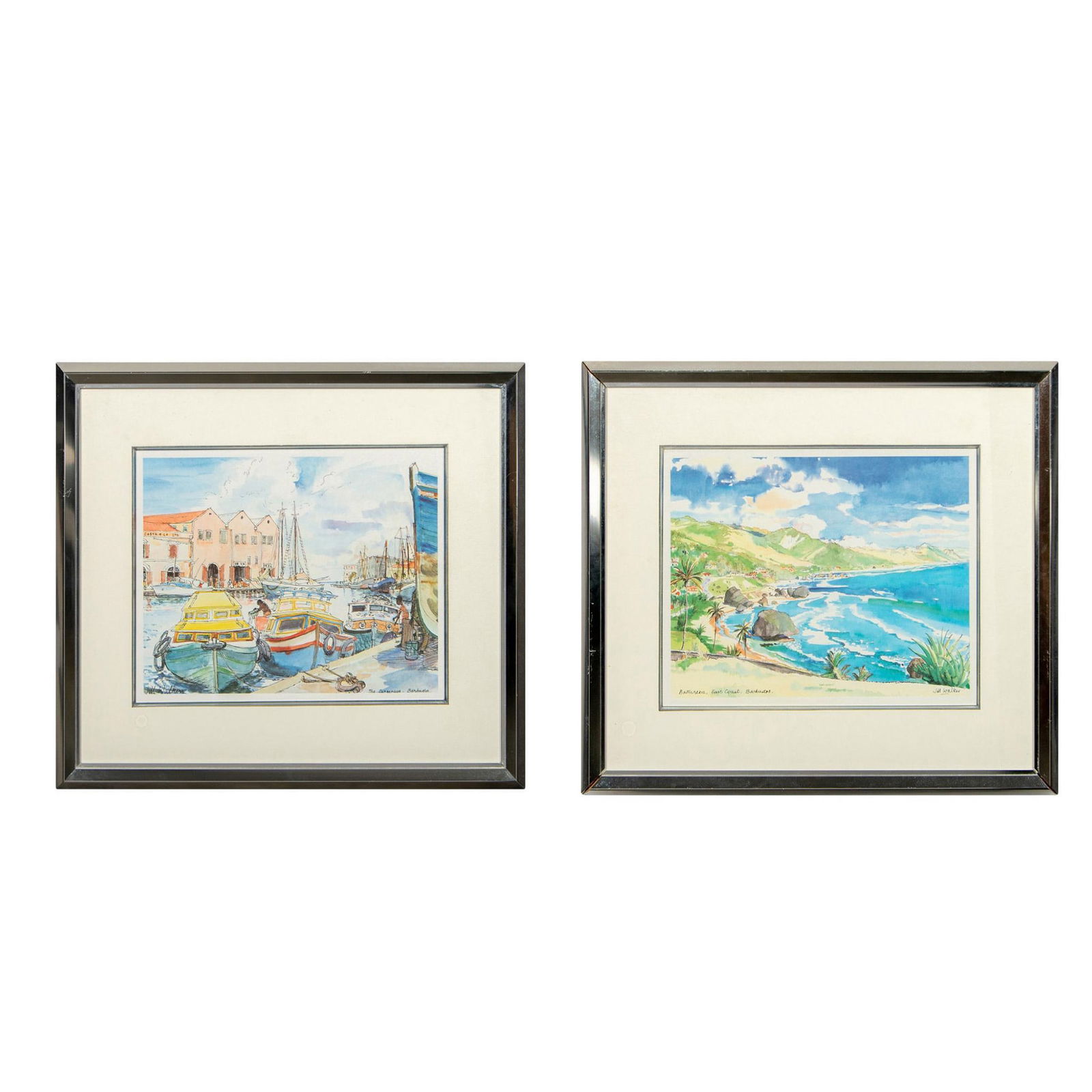 Pair of Jim Walker Fine Art Prints, Landscapes of Barbados (1 of 12)