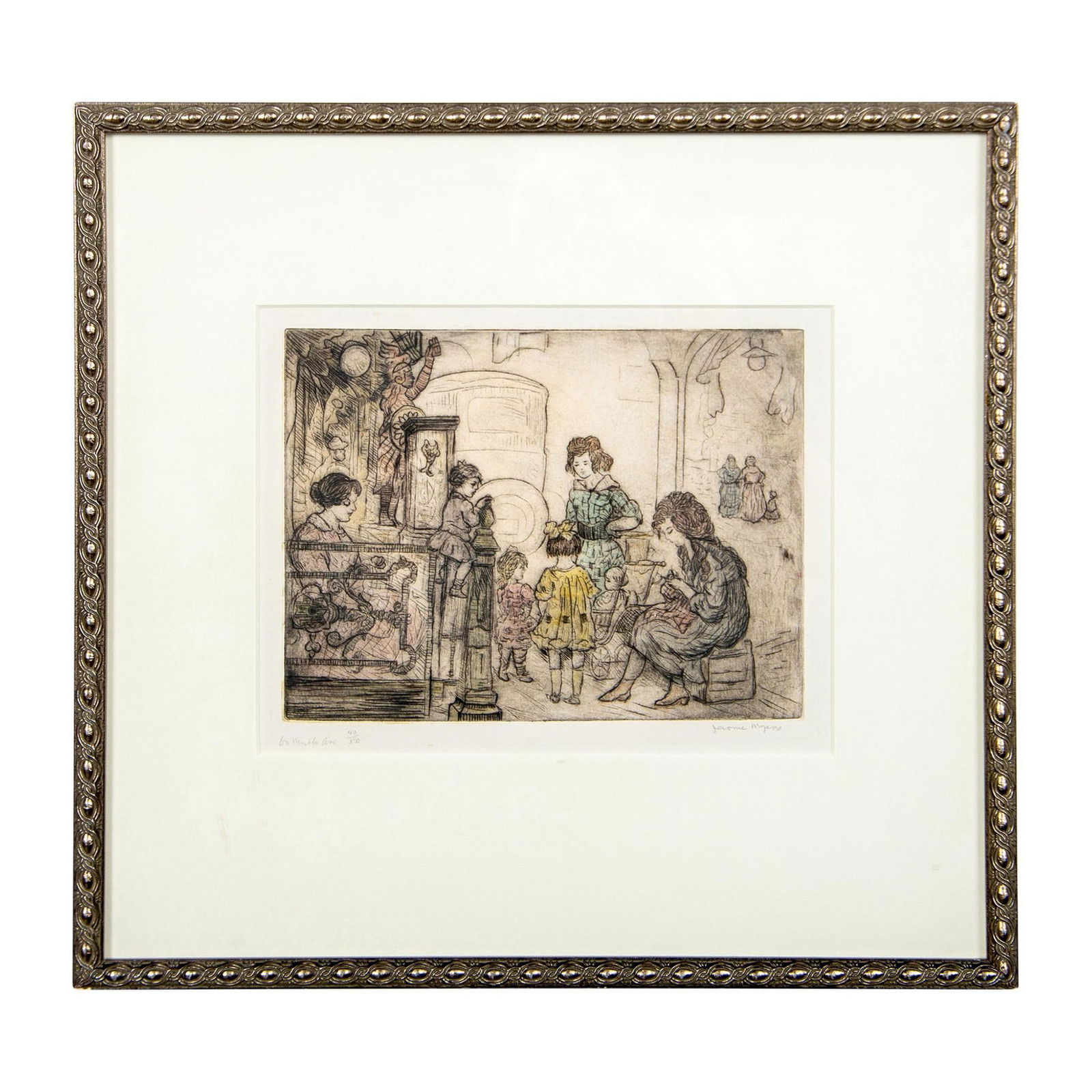 Jerome Myers (American, 1867-1940), Etching, On Ninth Ave (1 of 6)