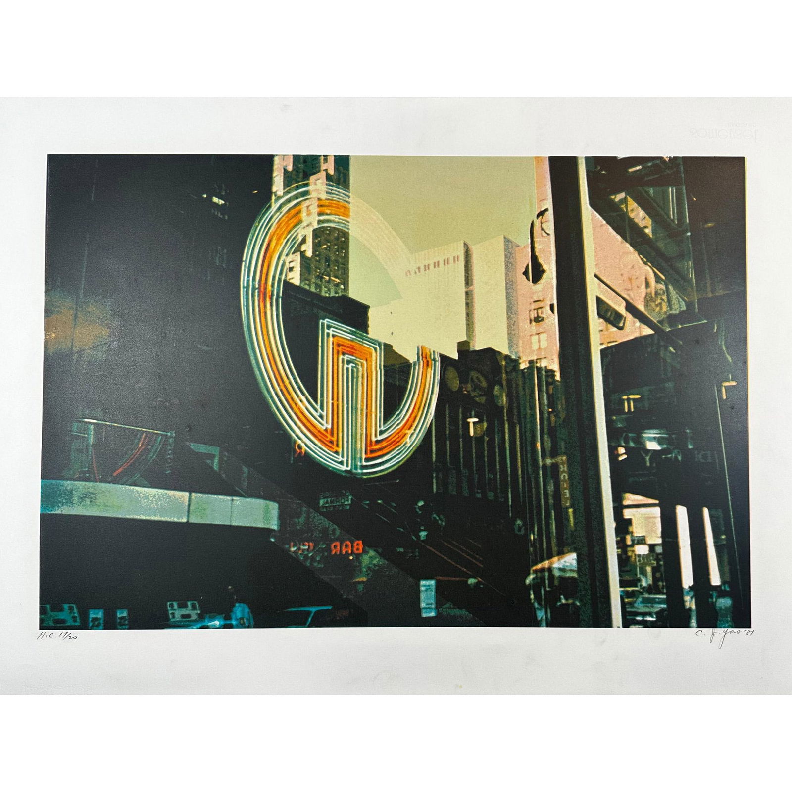 CJ (Ching Jang) Yao (Taiwan) (1941-2001) Reflection, Signed: Screenprint titled Reflection. Year 1981. Signed lower right numbered HC 17/20. Sight size 28" x 23.5" C.J. Yao was one of the preeminent Asian contemporary painters working in the 1970s. He is best k
