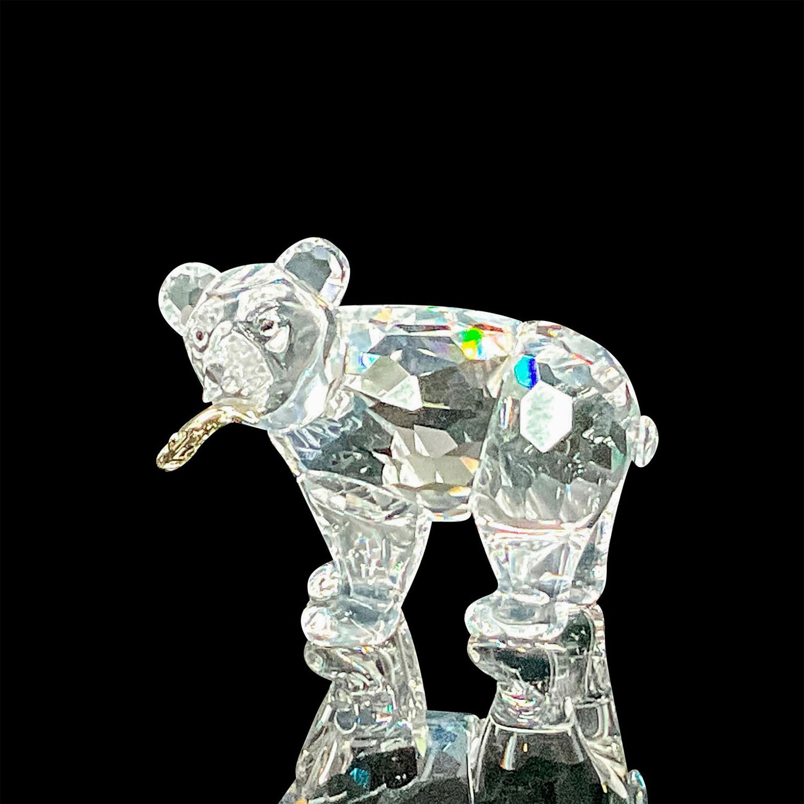 Swarovski Silver Crystal Figurine, Grizzly Cub (1 of 3)