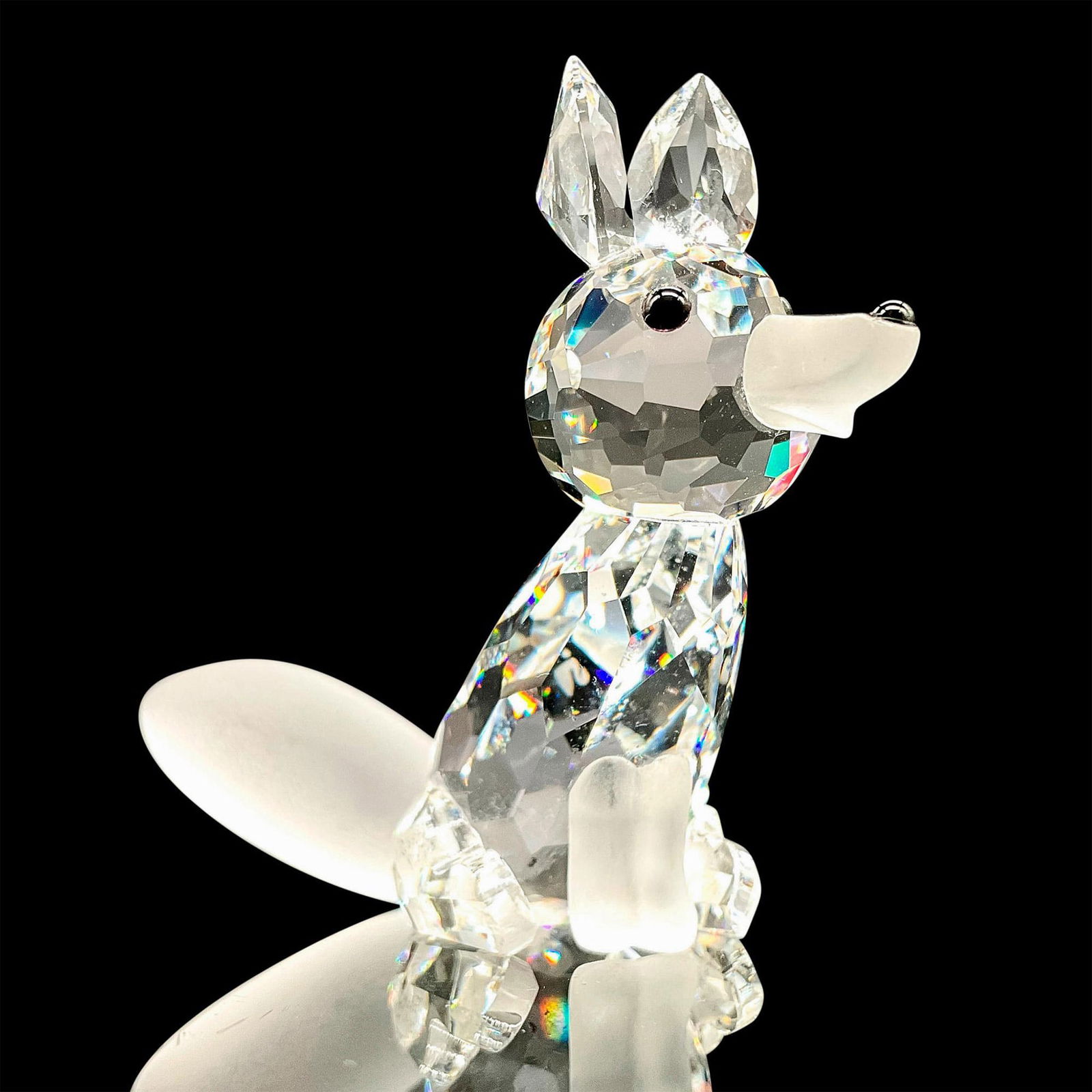 Swarovski Silver Crystal Figurine, Seated Fox (1 of 4)