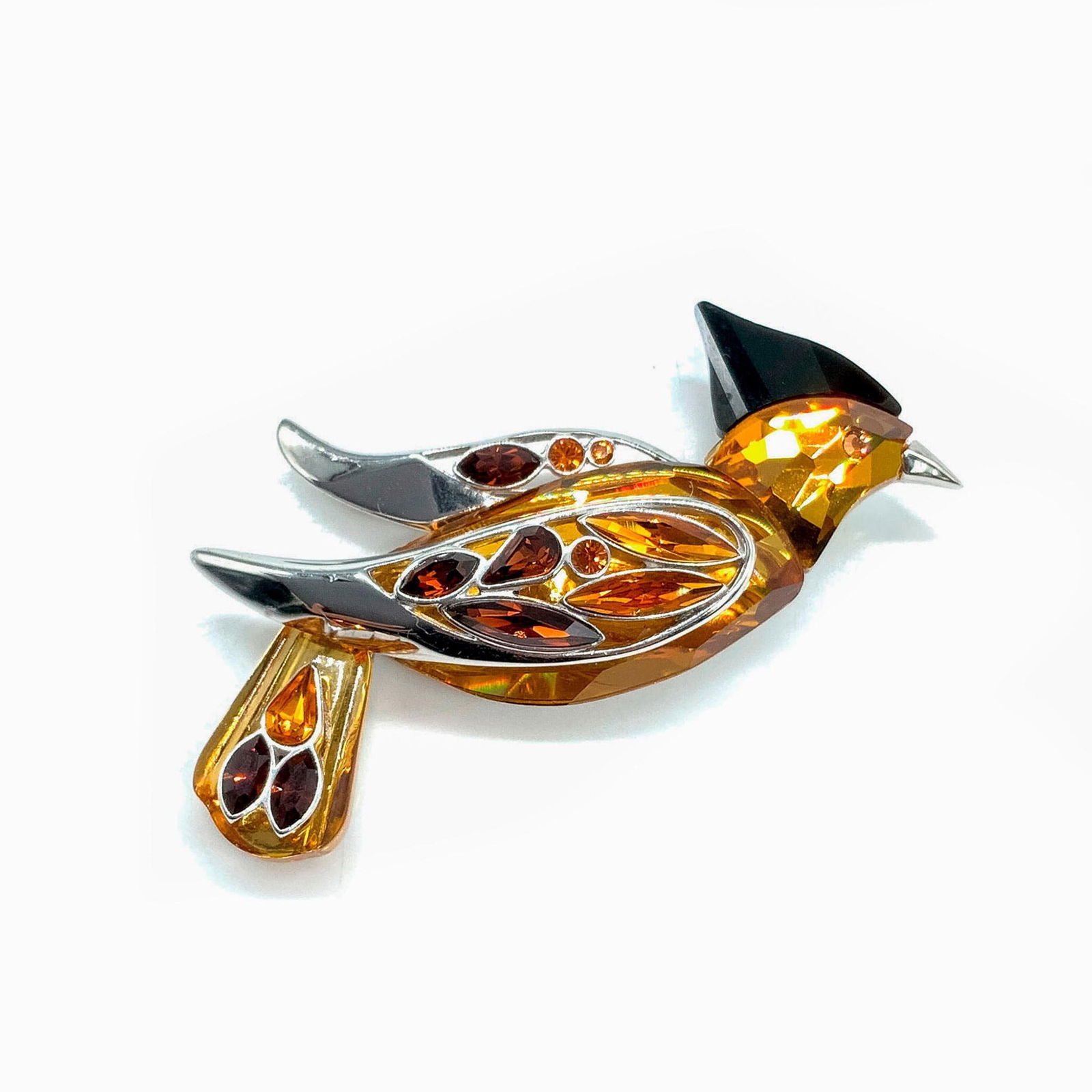 Swarovski Crystal & Sterling Silver Bonriki Bird Brooch Pin (1 of 2)