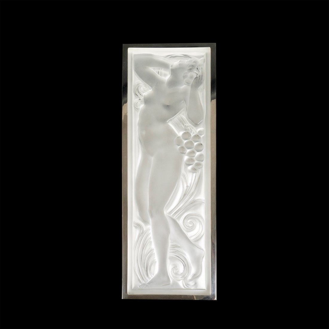 Lalique Crystal Panel, Figurine et Raisins Tete Levee (1 of 3)