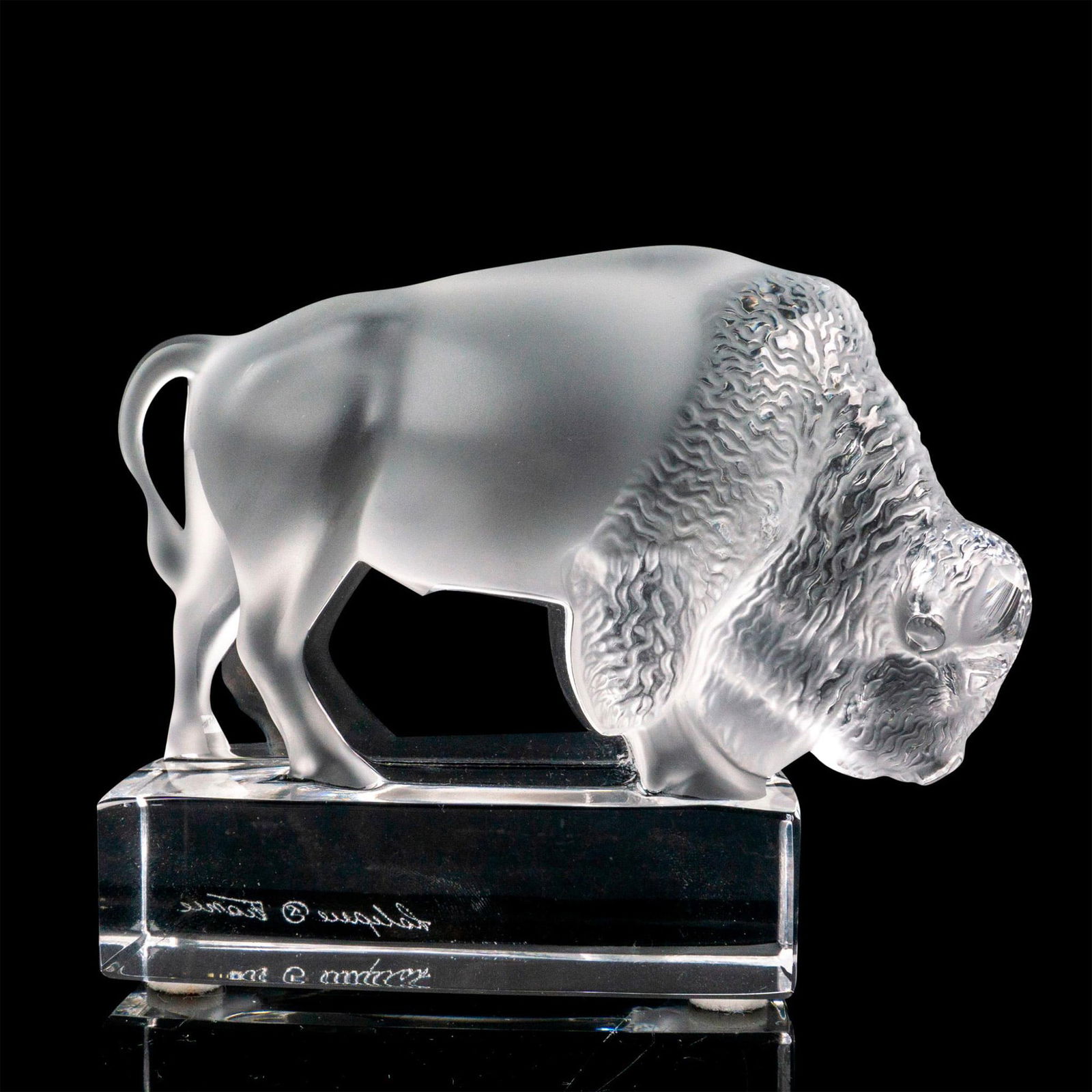 Lalique Crystal Paperweight, Bison (1 of 3)