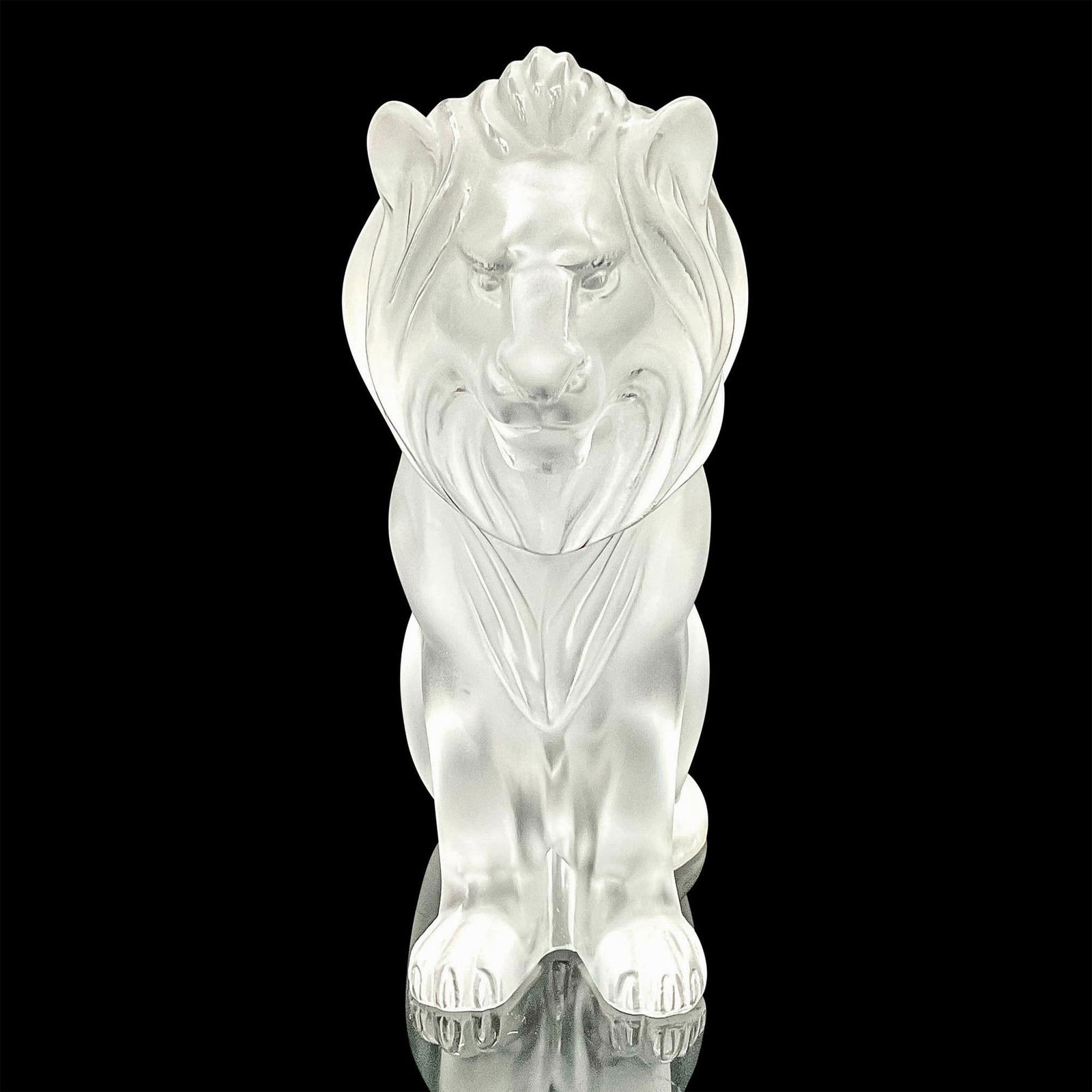 Lalique Satin Crystal Lion Sculpture, Bamara (1 of 3)