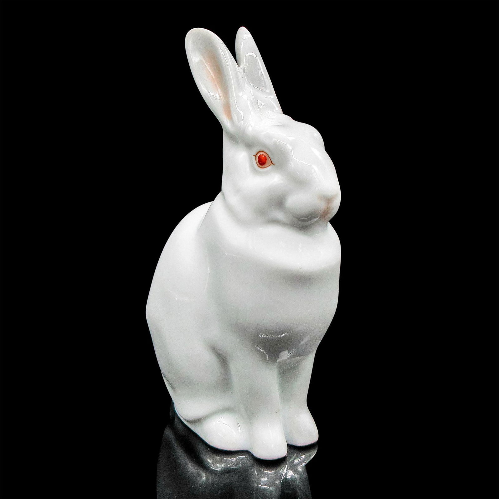 Herend Porcelain Figurine, Seated White Rabbit (1 of 6)