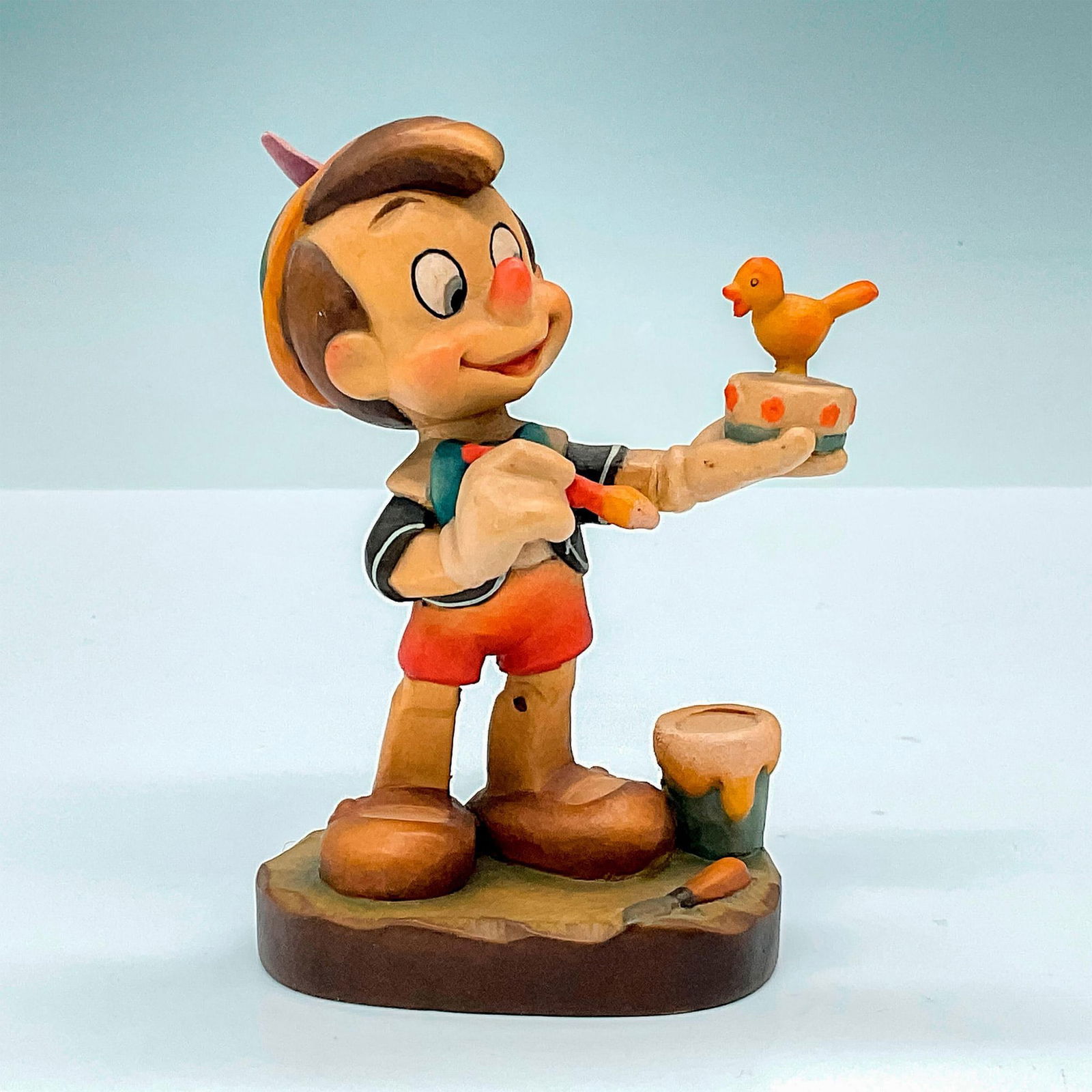 Anri Club Walt Disney Wood Figurine, Pinocchio Painting (1 of 3)