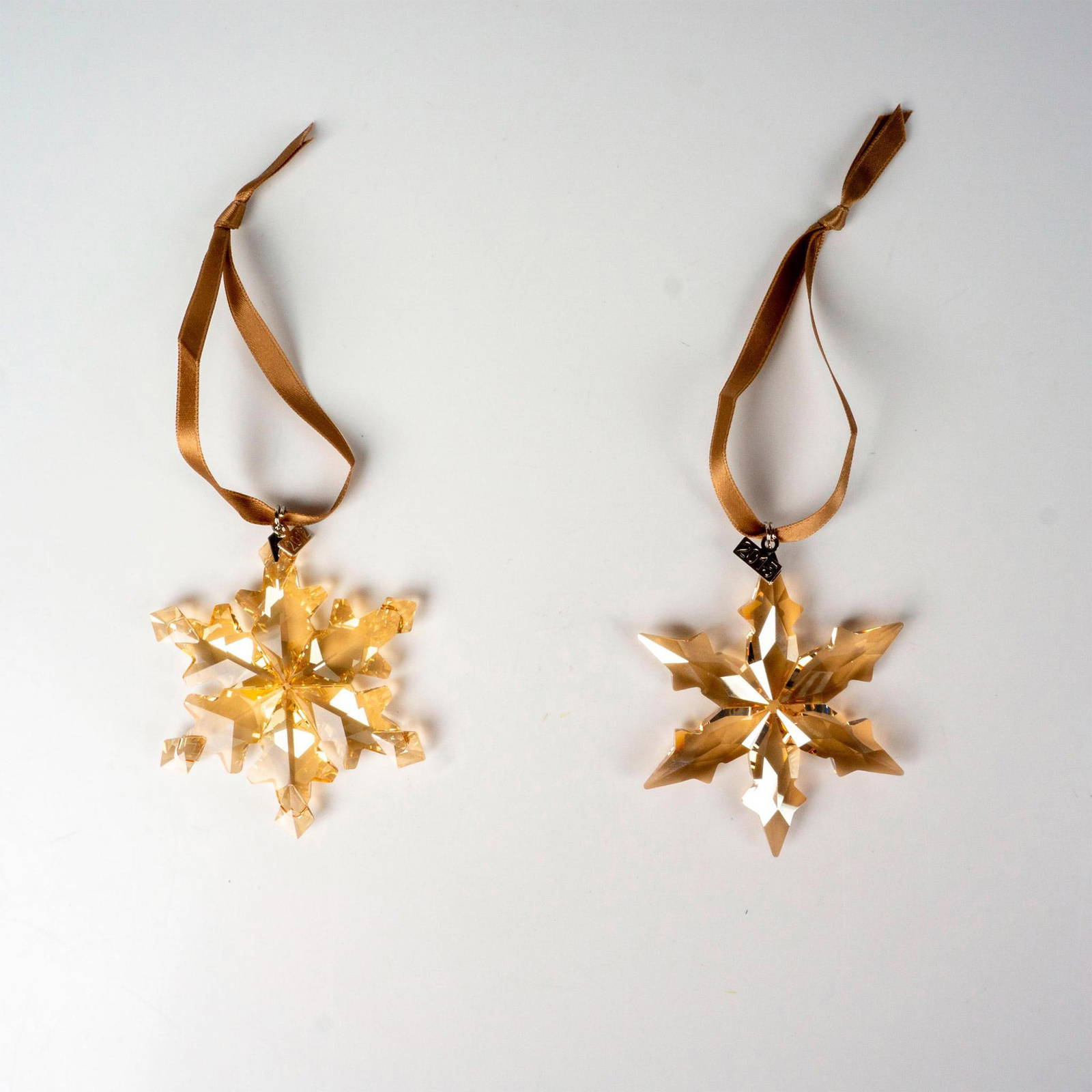 2pc Swarovski Crystal Christmas Ornaments Auction