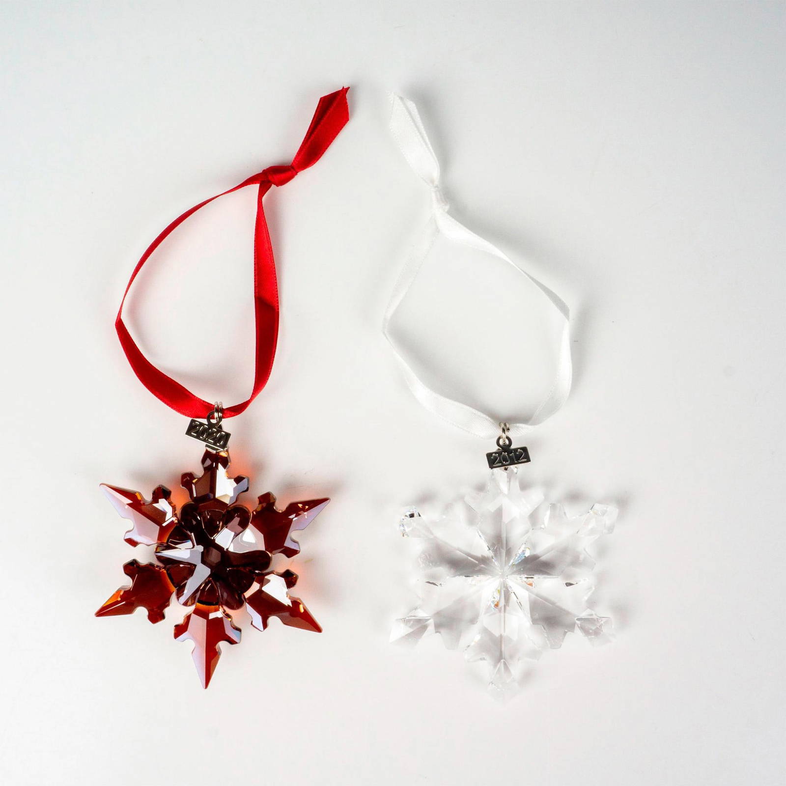 2pc Swarovski Crystal Christmas Ornaments Auction