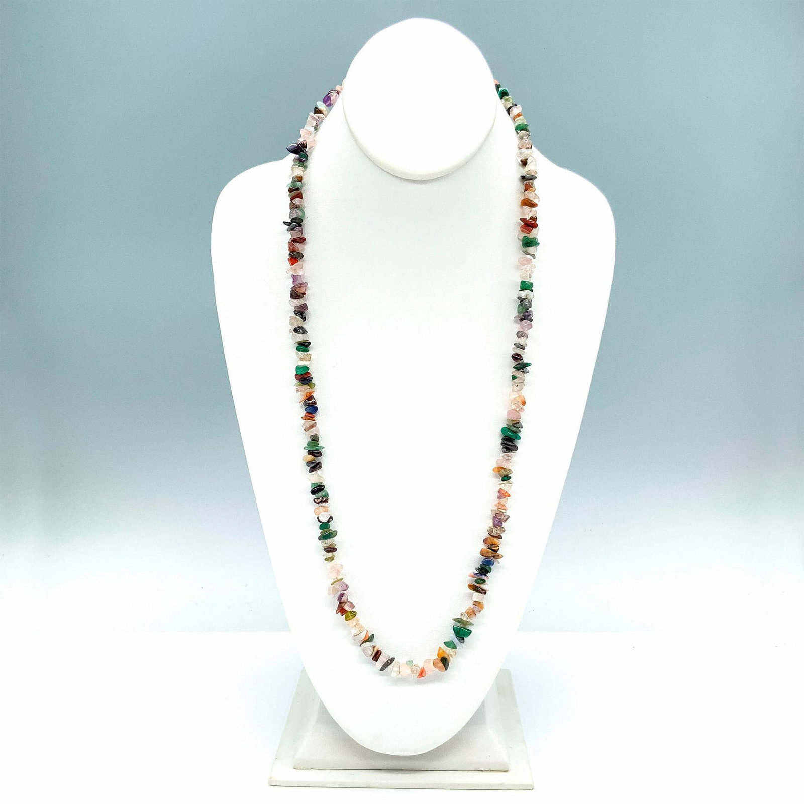 Colorful Long Gemstone Chip Necklace (1 of 2)