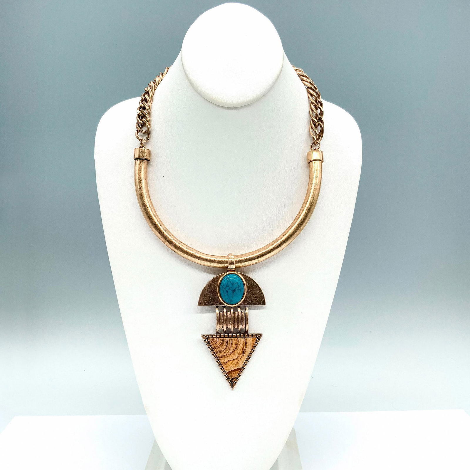 Panacea Chunky Southwestern Tribal Silver Metal Necklace (1 of 2)