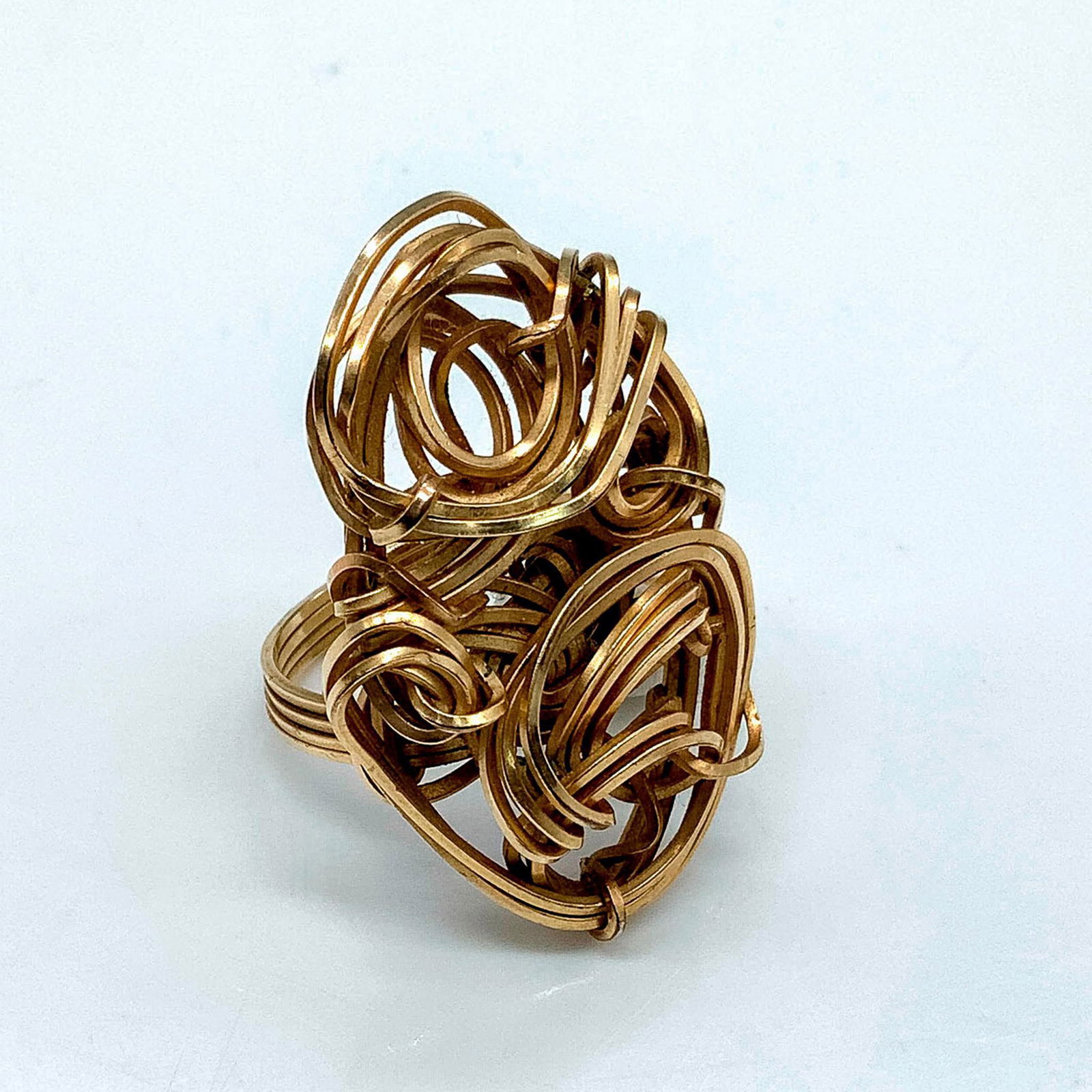 Unique Handmade Twisted Gold Wire Ring (1 of 3)