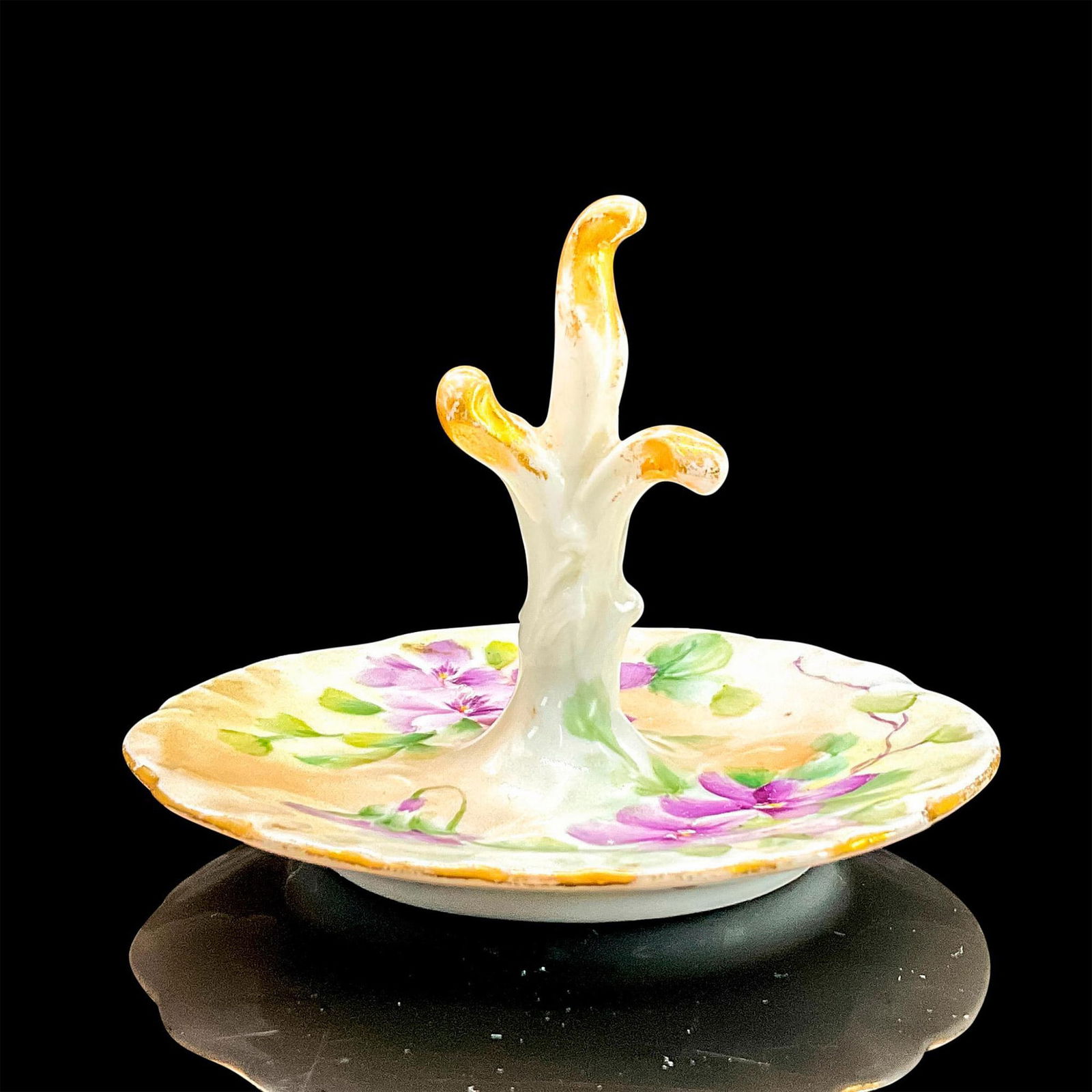 Vintage Porcelain Ring Holder Dish, Tree Branch (1 of 3)
