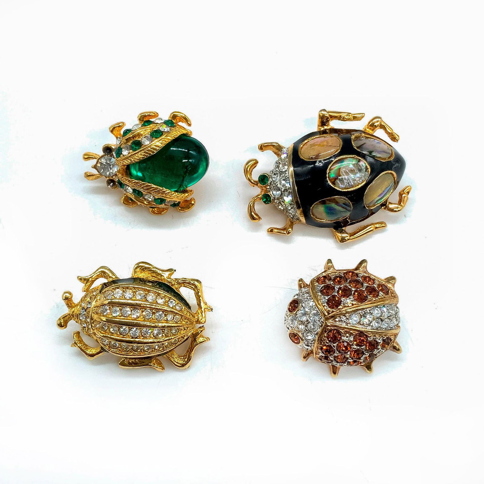Set of 4 Vintage Beetle Brooch Pins (1 of 2)