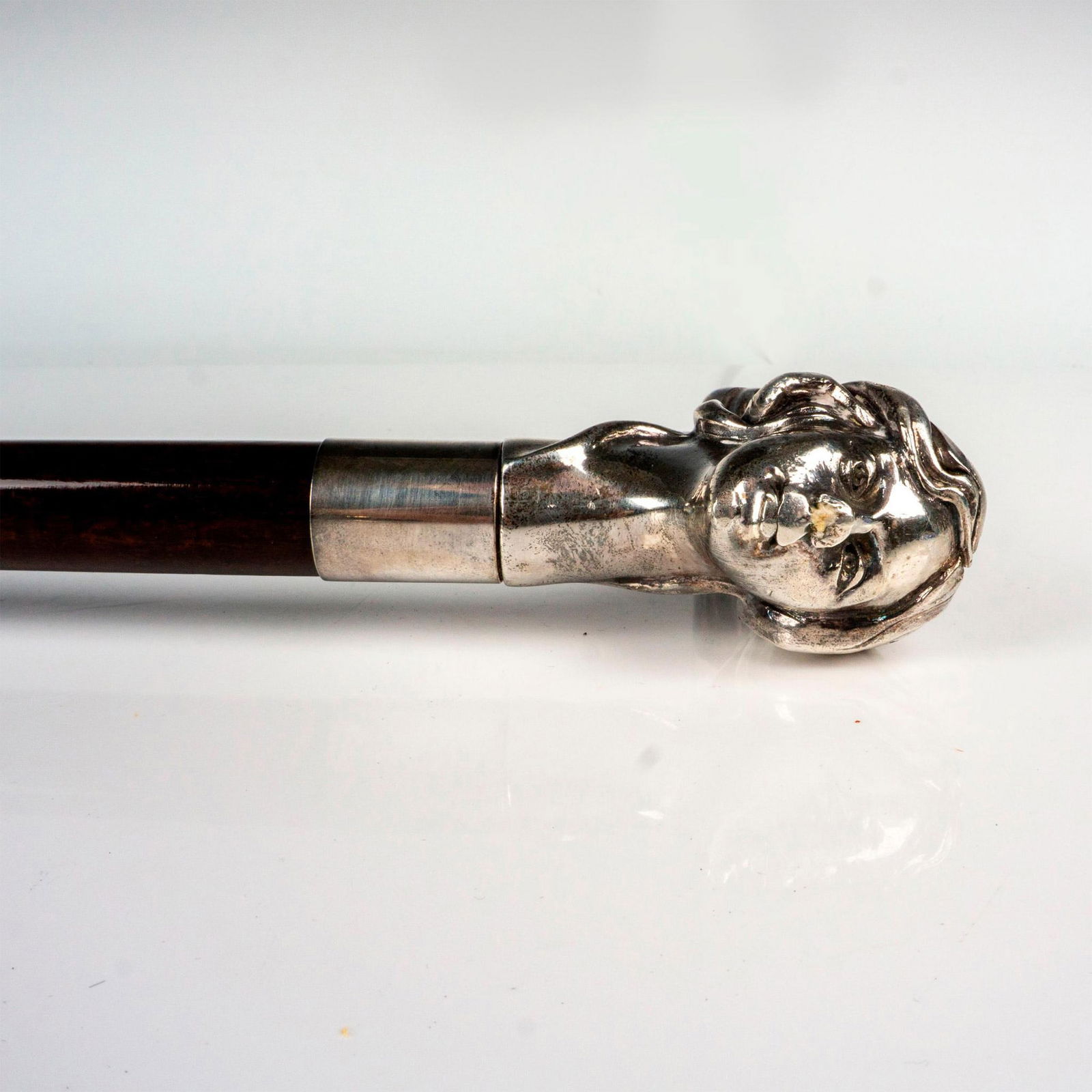 Vintage Sterling Silver Wooden Walking Cane (1 of 3)