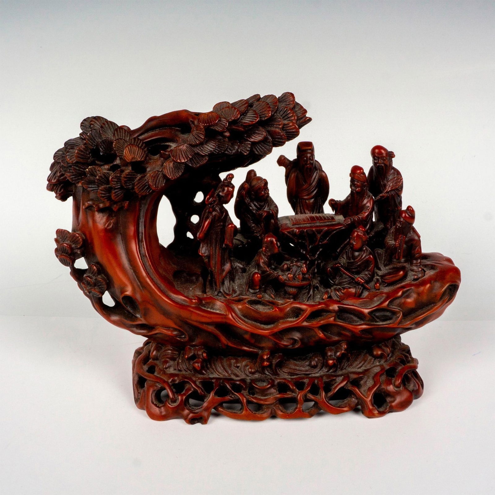 Vintage Chinese Red Resin Sculpture of the Eight Immortals (1 of 3)