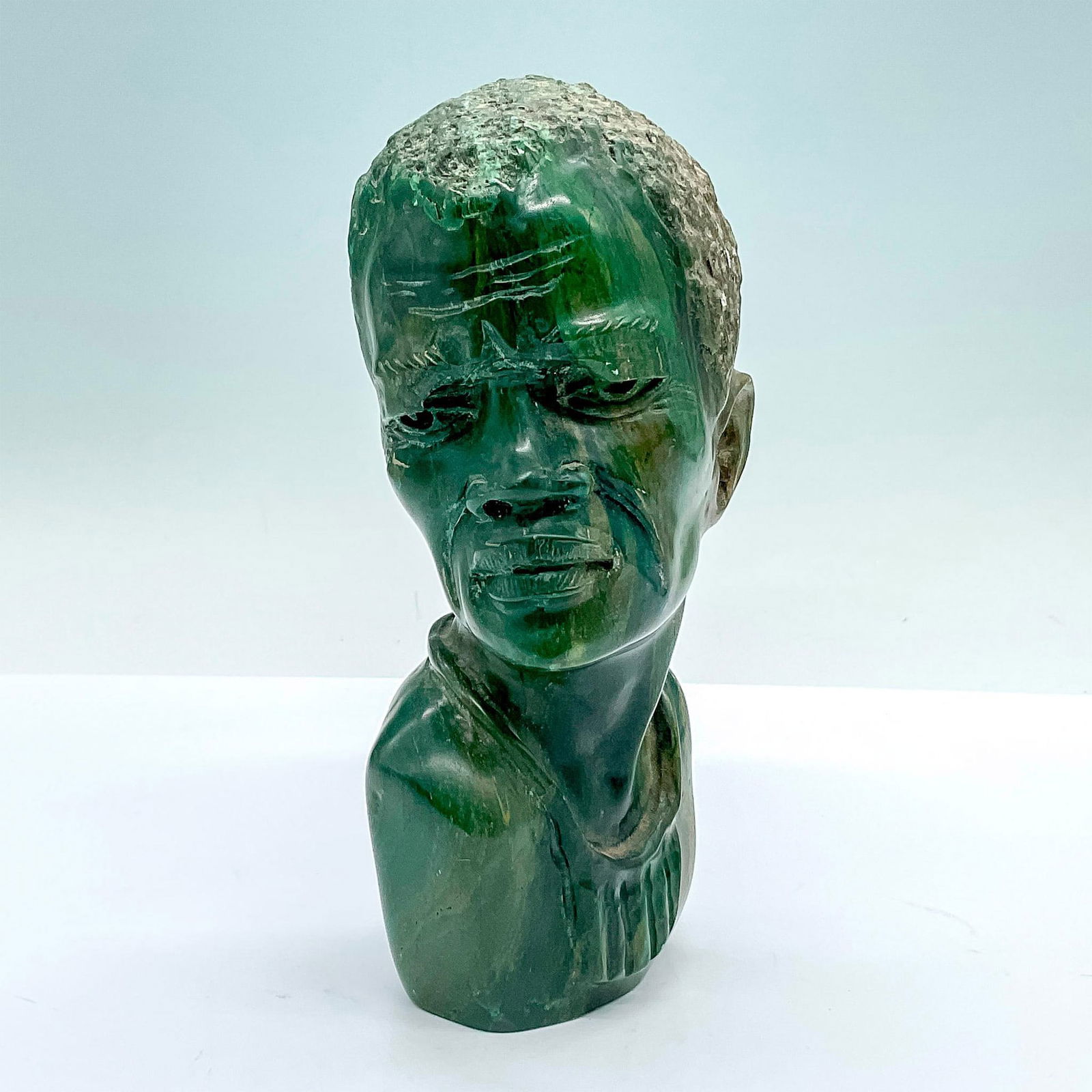 Tendayi Tandi Carved Verdite Stone Bust, Signed (1 of 4)