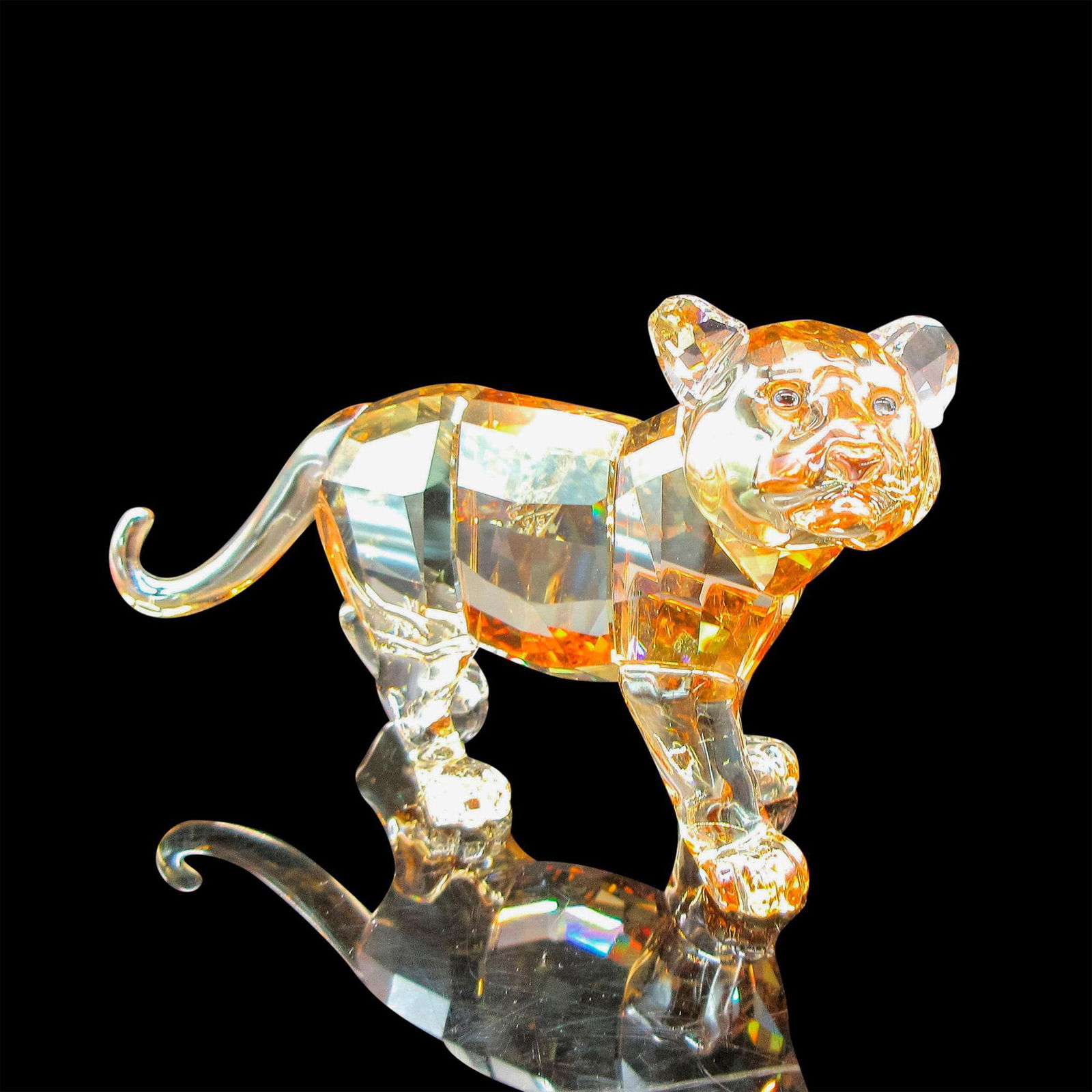 Swarovski Crystal Figurine, Standing Tiger Cub (1 of 4)