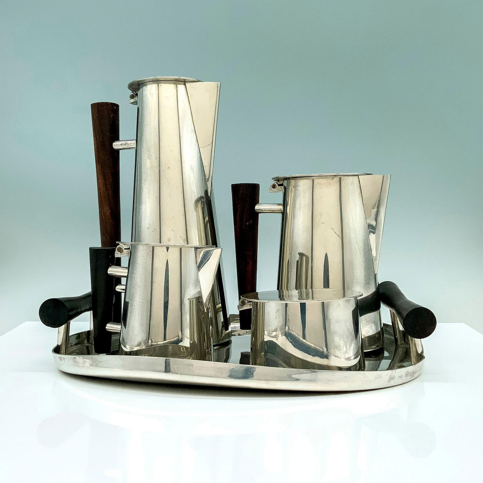 5pc Mid Century Modern Pewter Crafters of Cape Cod Coffee Services Set (1 of 3)