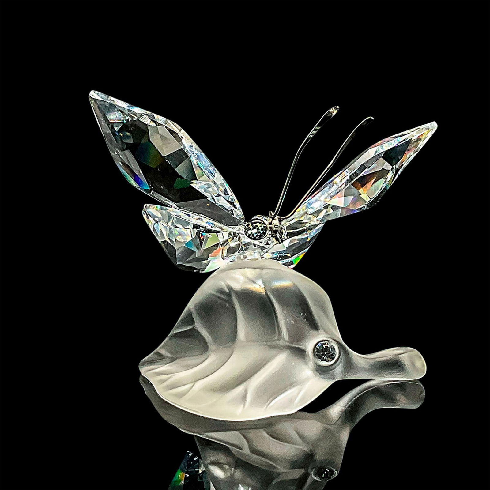 Swarovski Crystal Figurine, Butterfly on Leaf (1 of 3)