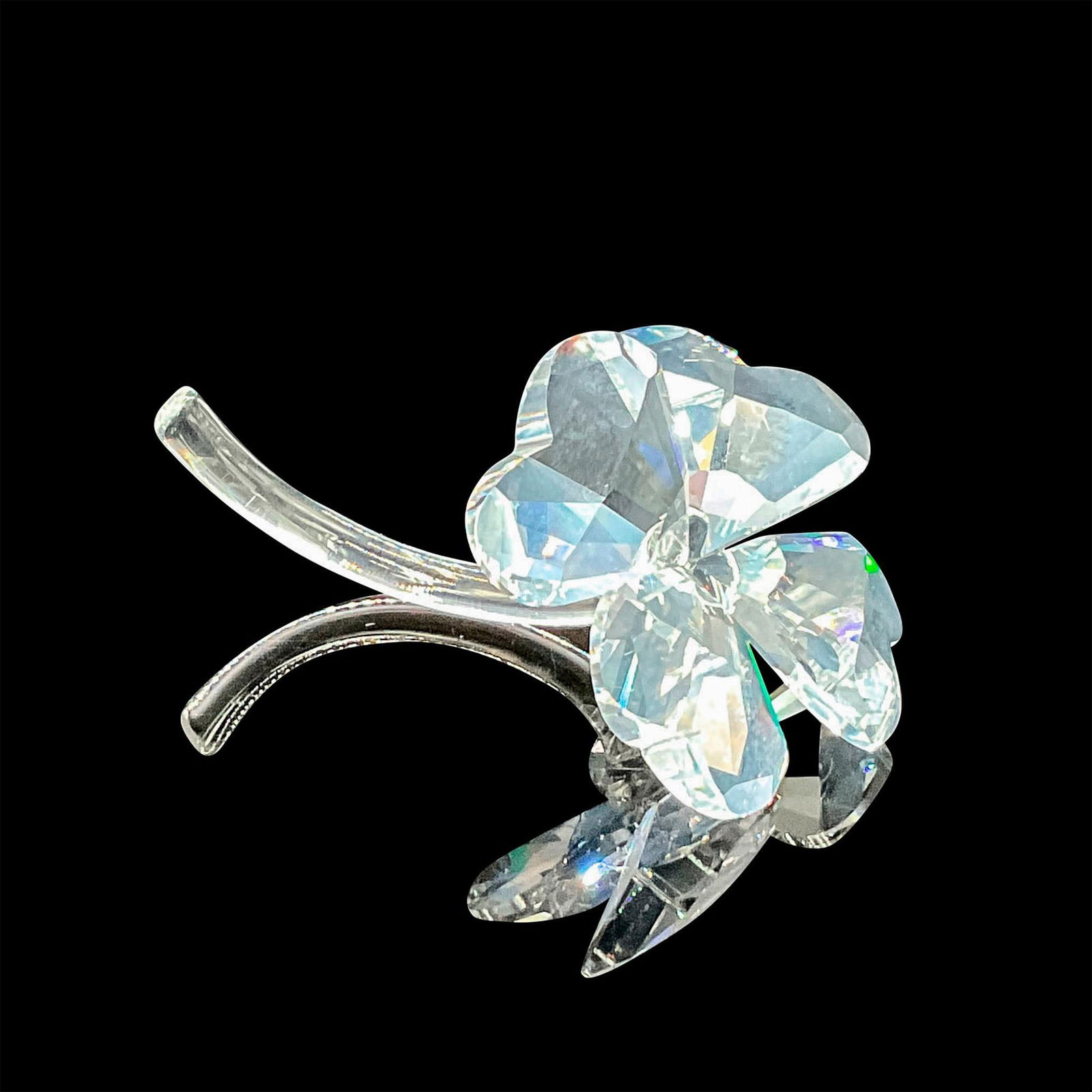 Swarovski Silver Crystal Figurine, Four Leaf Clover (1 of 3)