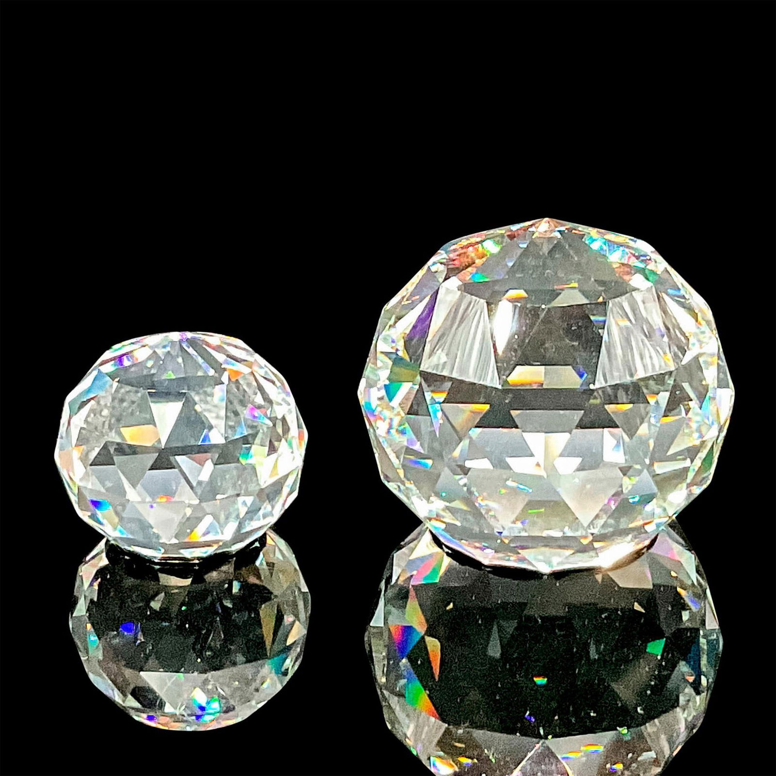 2pc Swarovski SCS Crystal Round Paperweights (1 of 4)