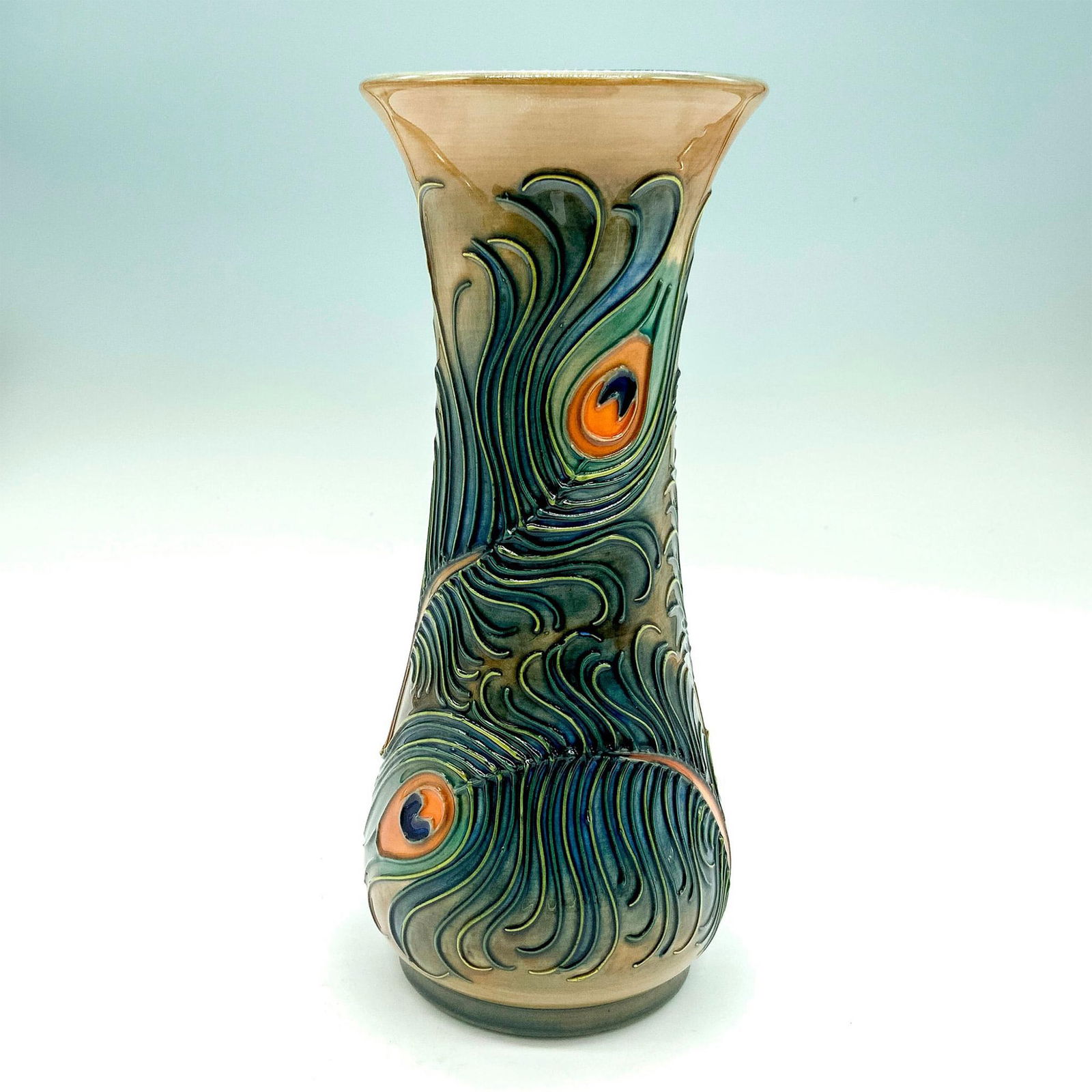 Modern Moorcroft Peacock Vase, Signed (1 of 3)