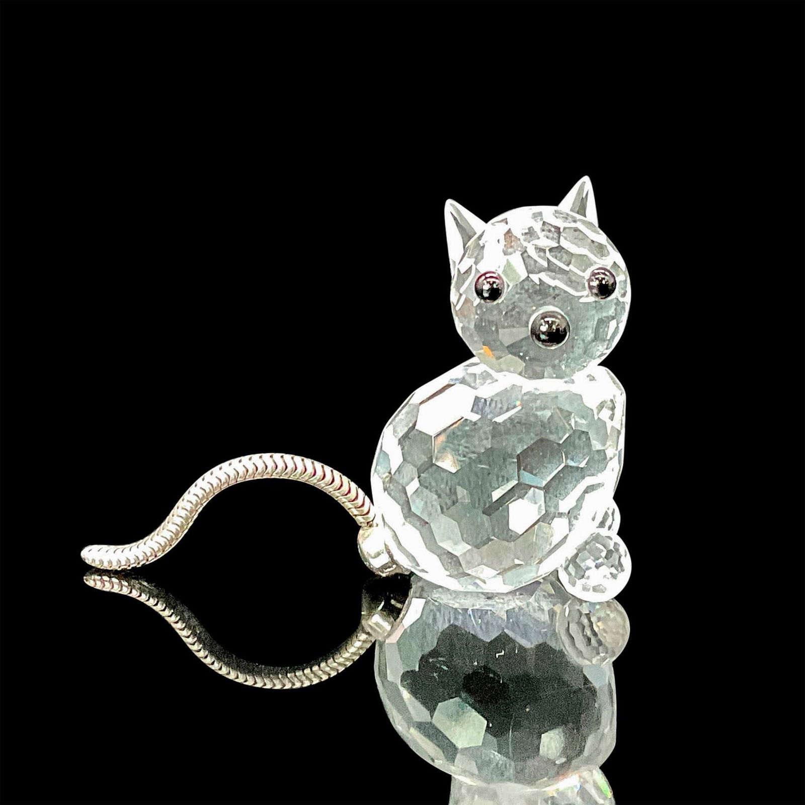 Swarovski Silver Crystal Figurine, Mini Cat (1 of 3)