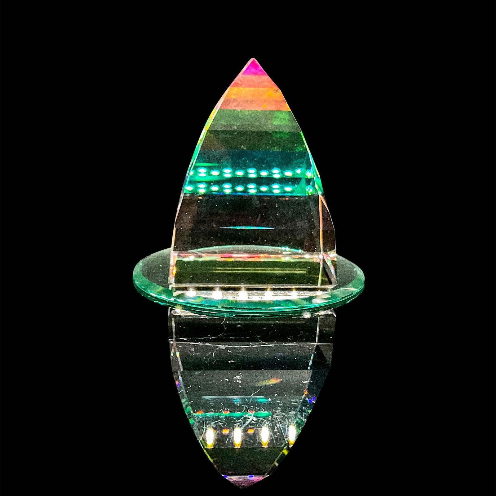 Swarovski Multicolor Crystal Paperweight, Pyramid (1 of 3)