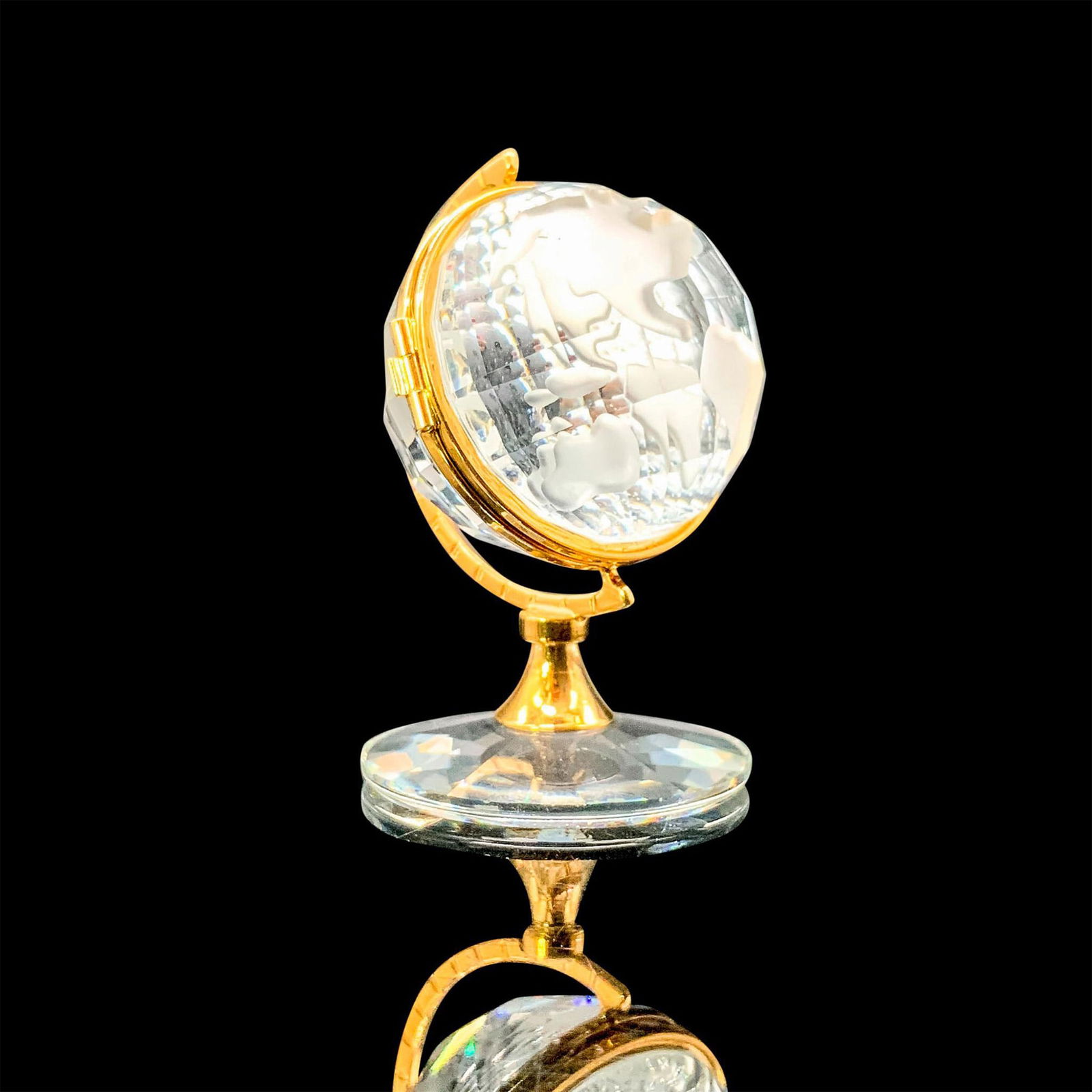 Swarovski Secrets Crystal Figurine, Gold Globe Clock 210826 (1 of 5)