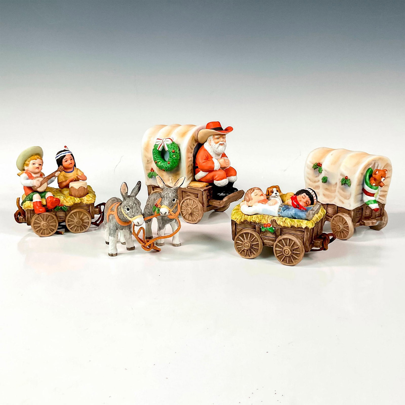 6pc Ceramic Western Christmas Figurine Set, Sagebrush Kids (1 of 3)