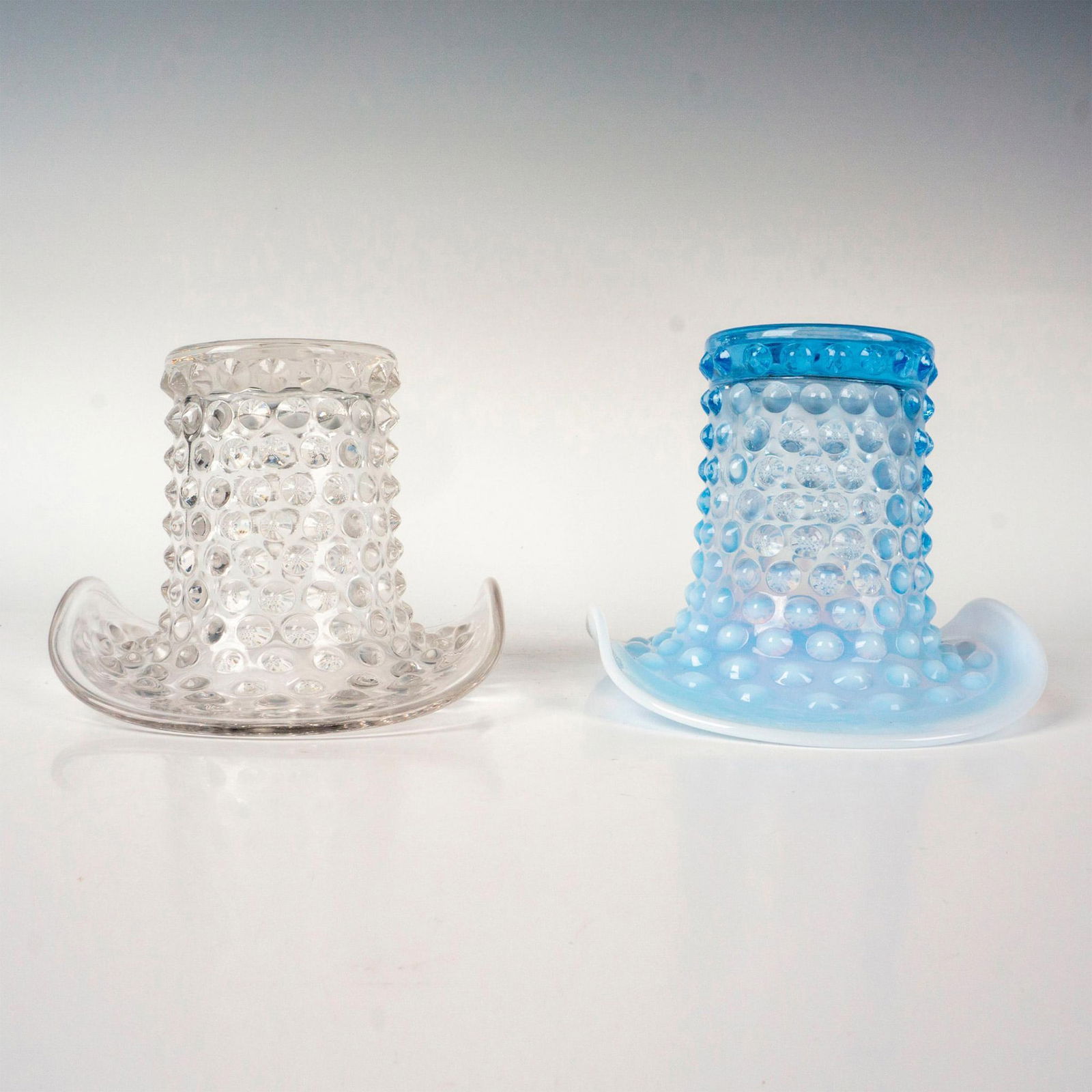 2pc Fenton Glass Hat Toppers, Hobnail (1 of 3)