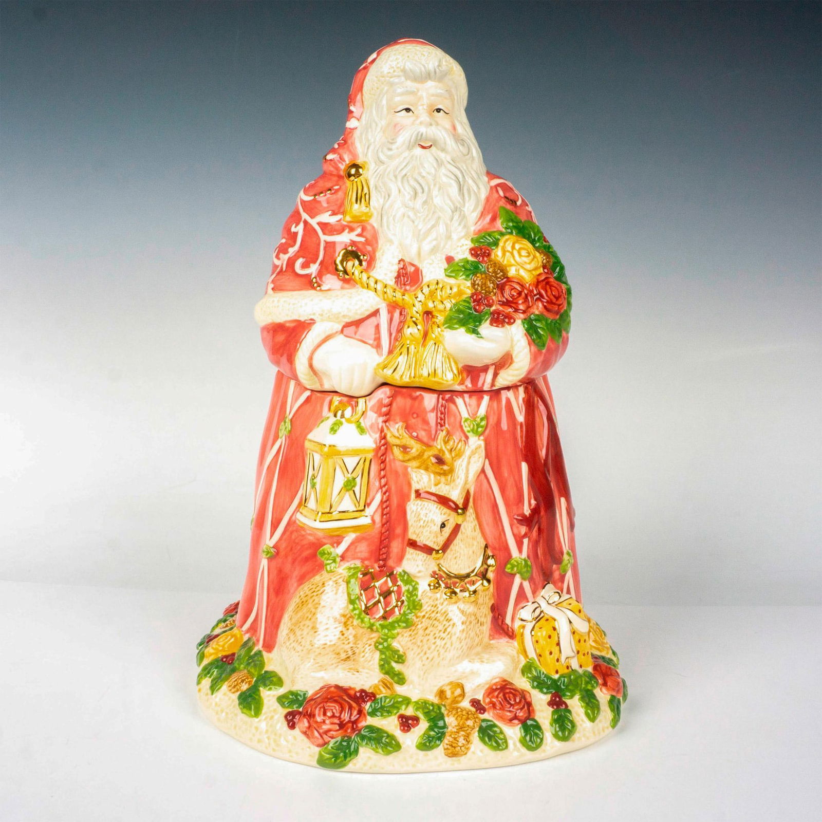 Royal Albert Seasons of Color Ceramic Santa Cookie Jar (1 of 4)
