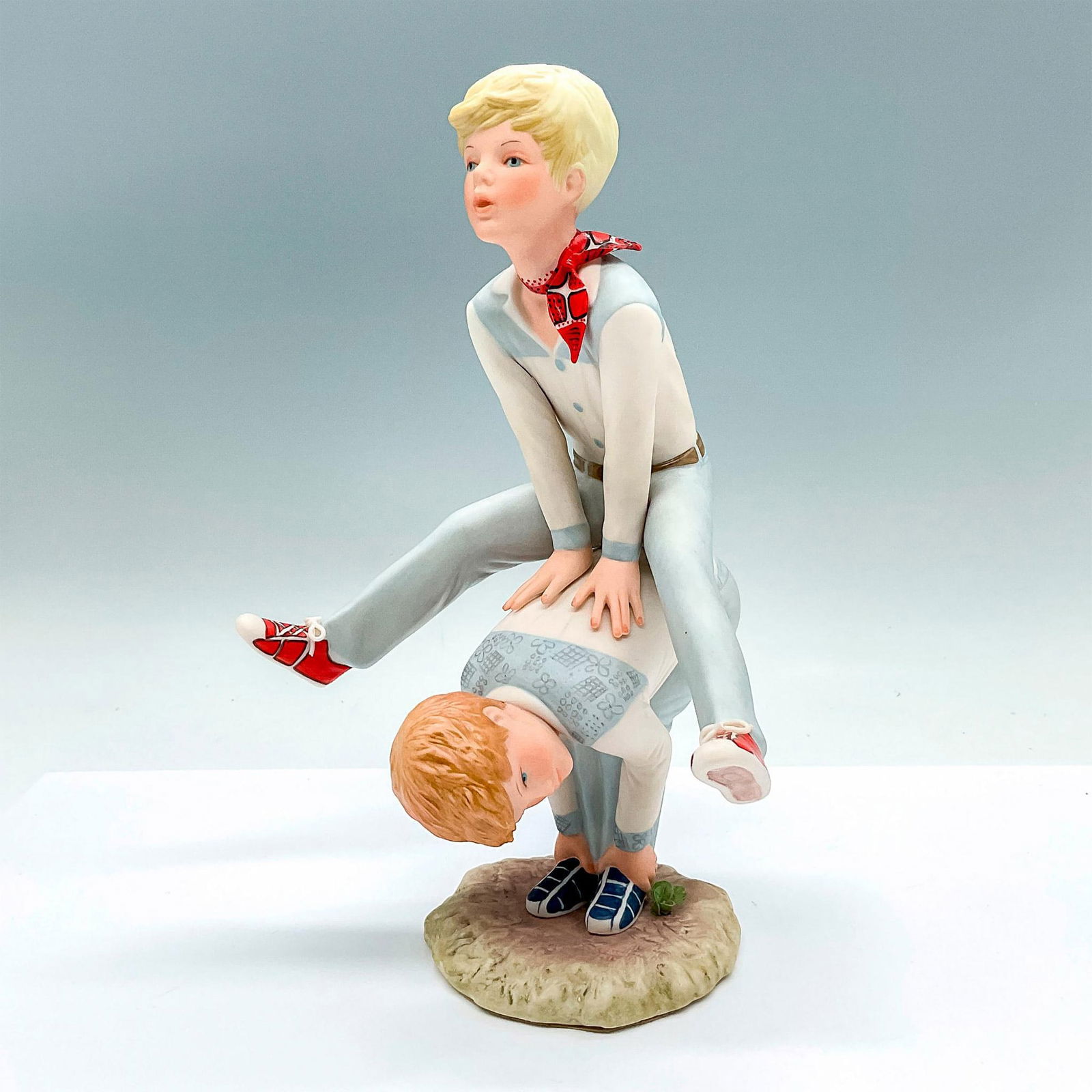 Cybis Porcelain Figurine, Boys Playing Leapfrog (1 of 5)
