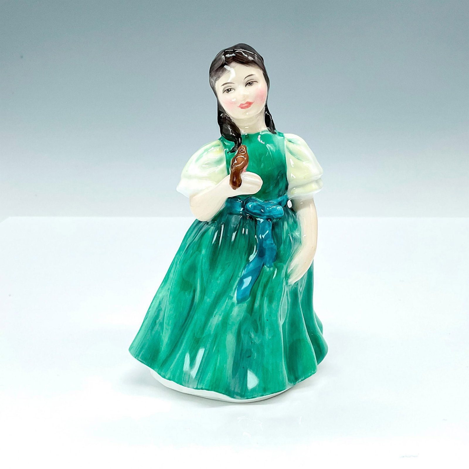 Francine - HN2422A (Bird's tail moulded to hand) - Royal Doulton Figurine: Artist: John Bromley Issued: 1981 Dimensions: 5"H Manufacturer: Royal Doulton Country of Origin: England