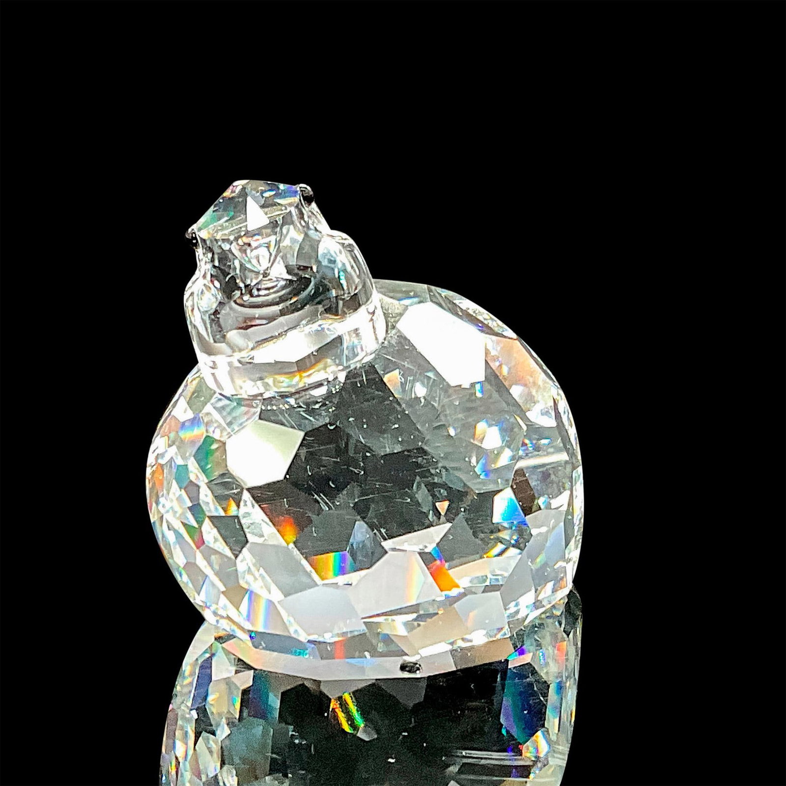 Swarovski Crystal Figurine, Partridge: This Swarovski crystal partridge is sometimes referred to as the quail. The partridge is made from clear crystal and has black eyes. Swarovski etched backstamp. Artist: Adi Stocker Issued: 1988-1990 D