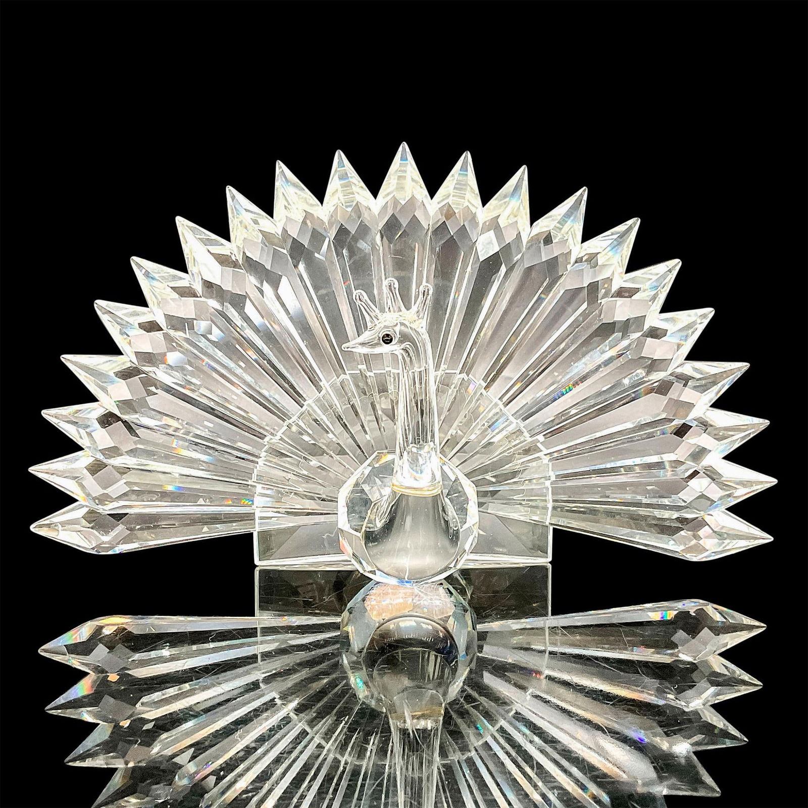 Iris Arc Crystal Figurine, Large Peacock (1 of 3)