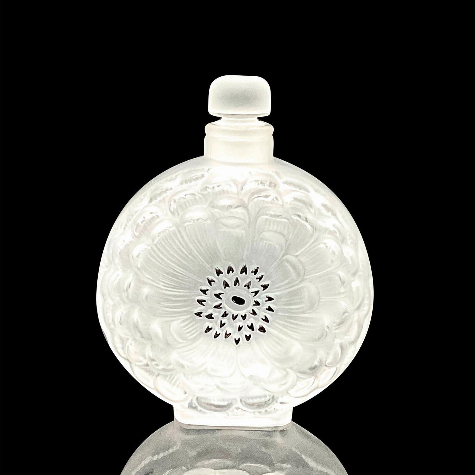 Lalique Crystal Perfume Bottle, Dahlia Flask (1 of 3)