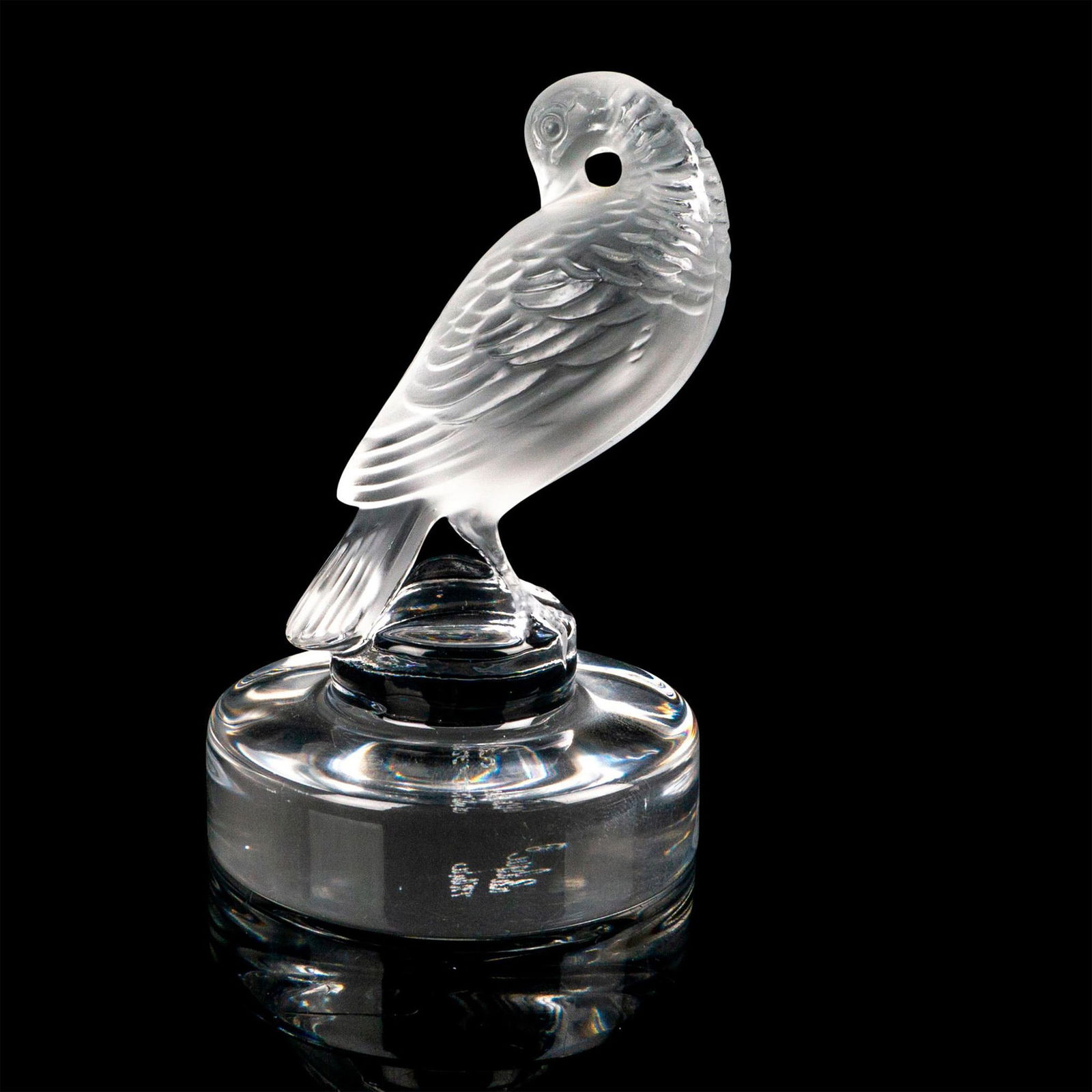 Lalique Crystal Paperweight, Turtledove (1 of 3)