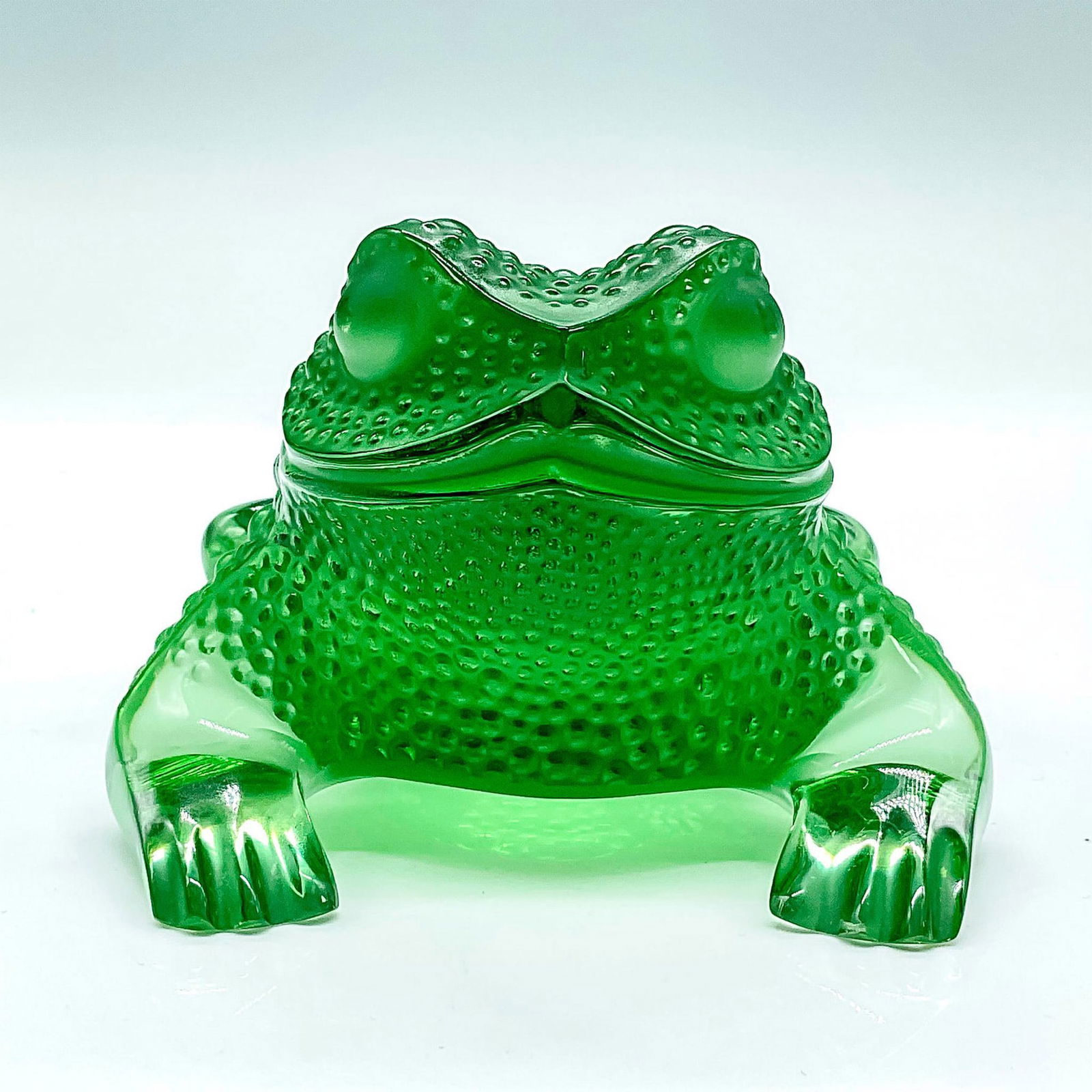Lalique Crystal Figurine, Green Gregoire Toad (1 of 4)