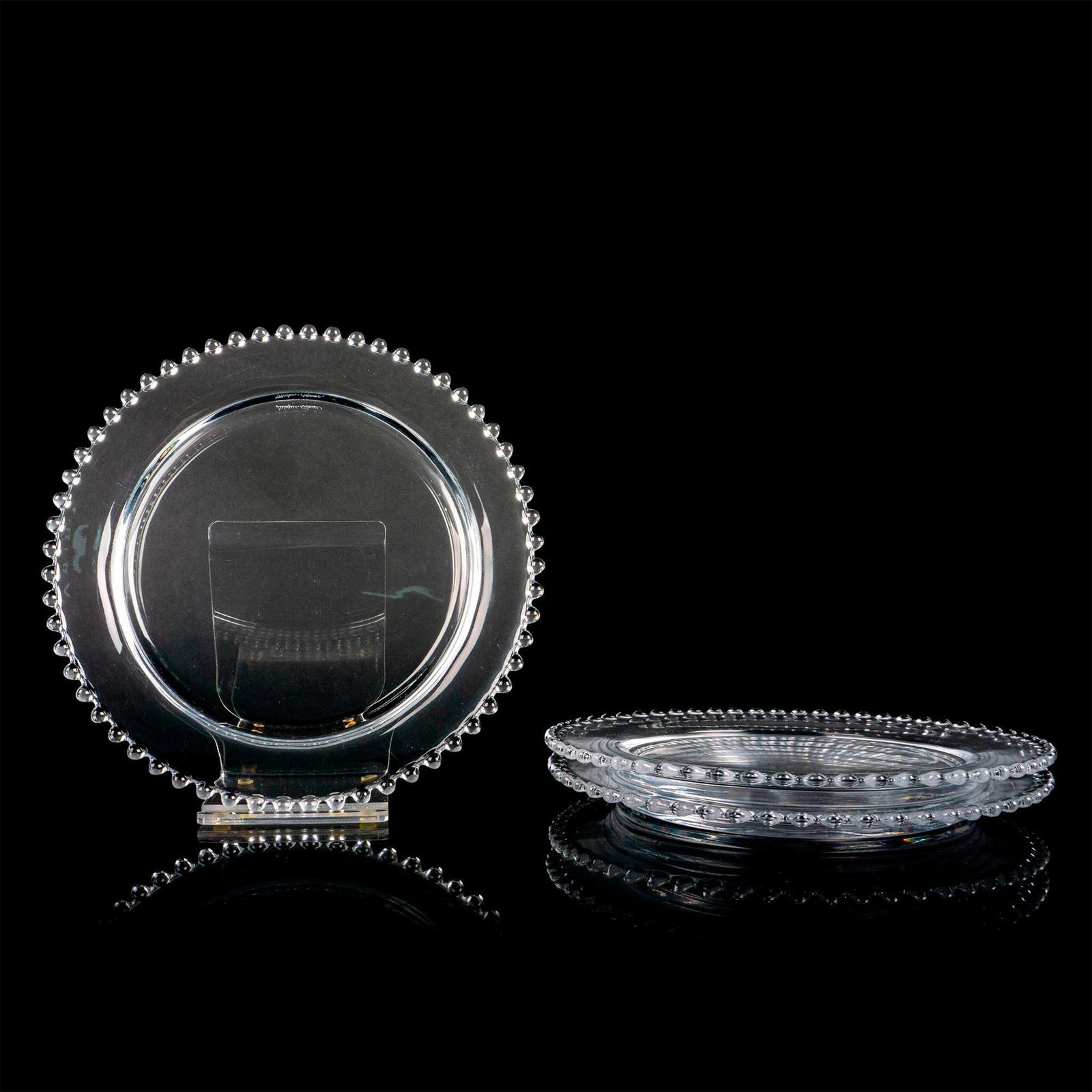 3pc Lalique Crystal Luncheon Plates, Andlau (1 of 3)