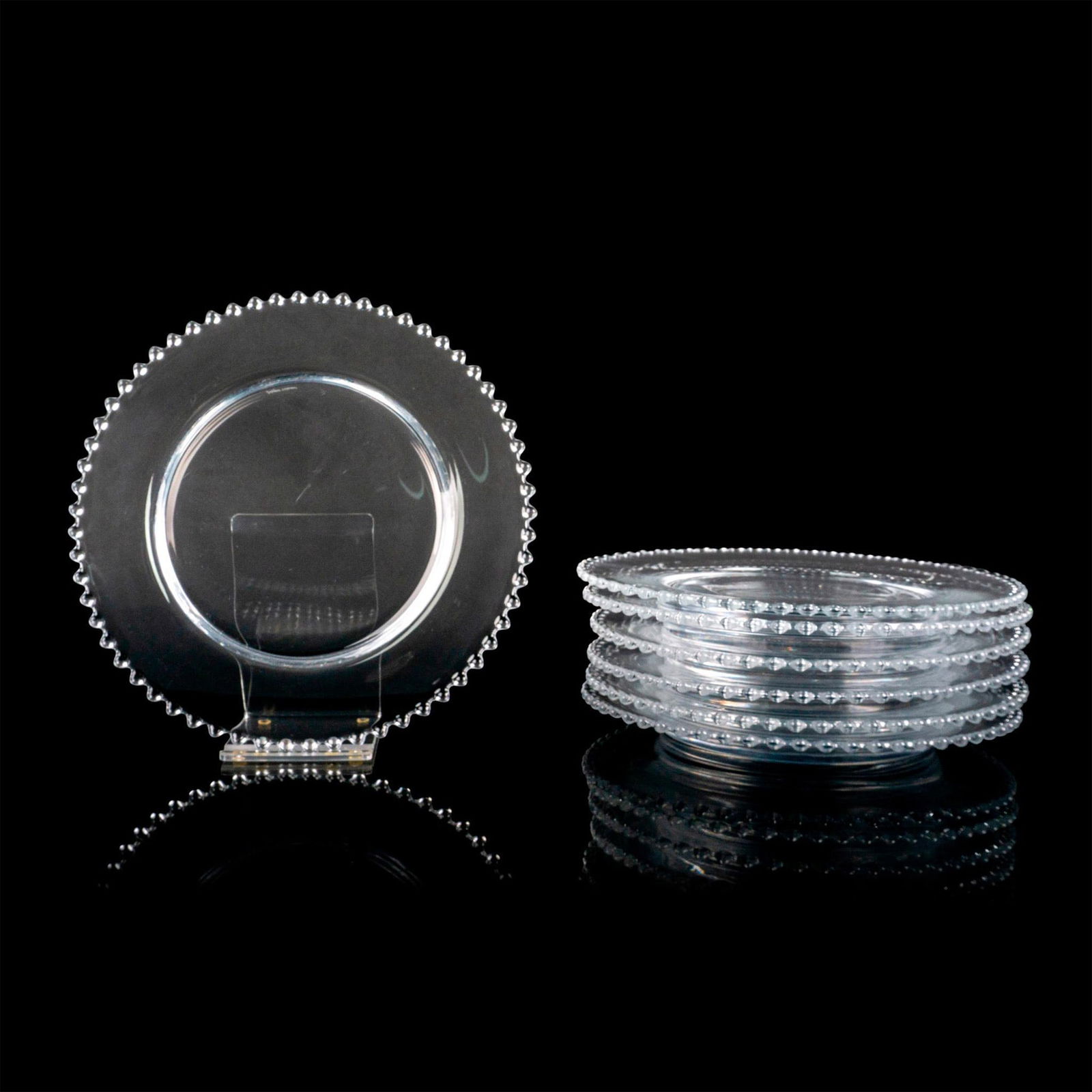 7pc Lalique Crystal Dinner Plates, Andlau (1 of 3)