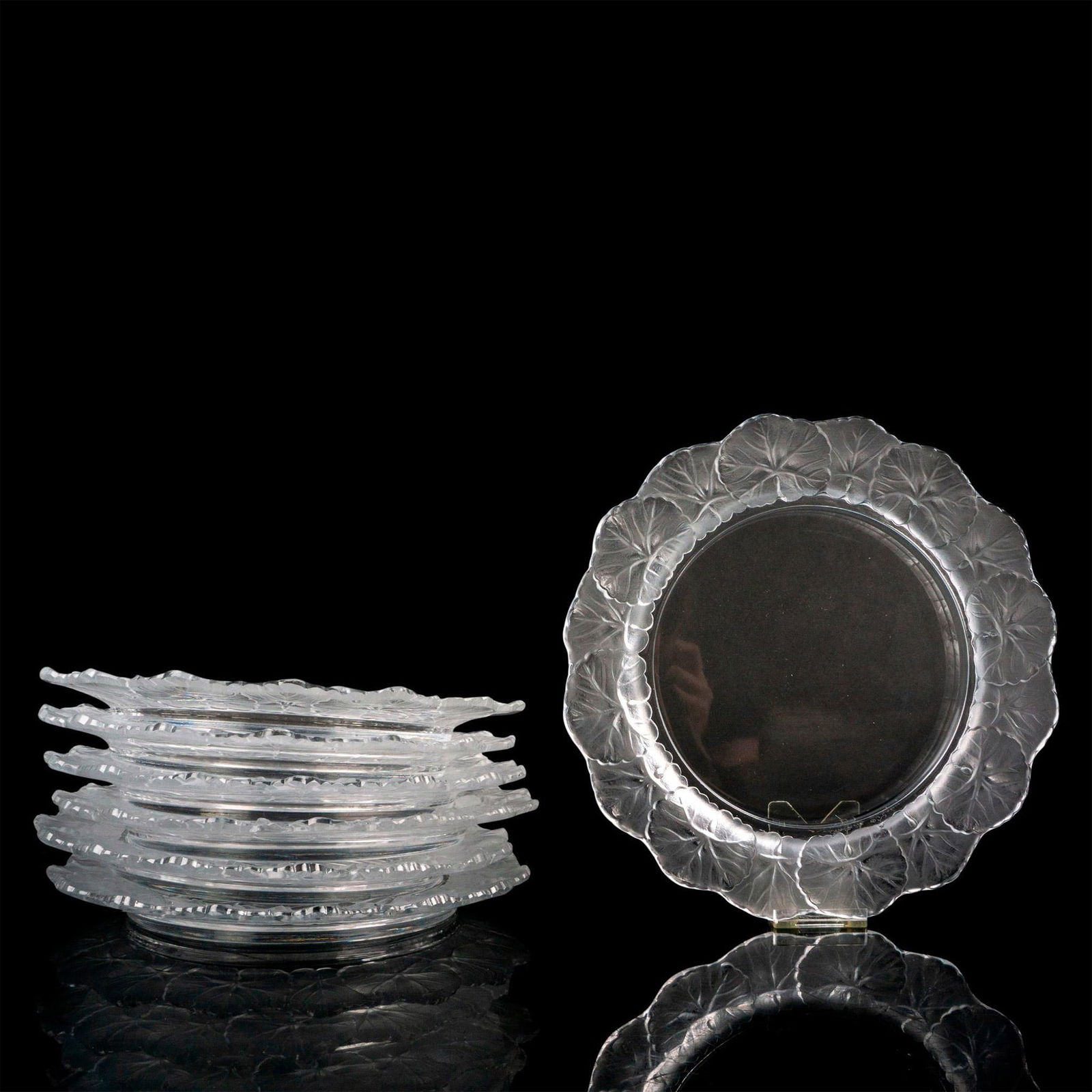 7pc Lalique Crystal Plates, Honfleur (1 of 4)