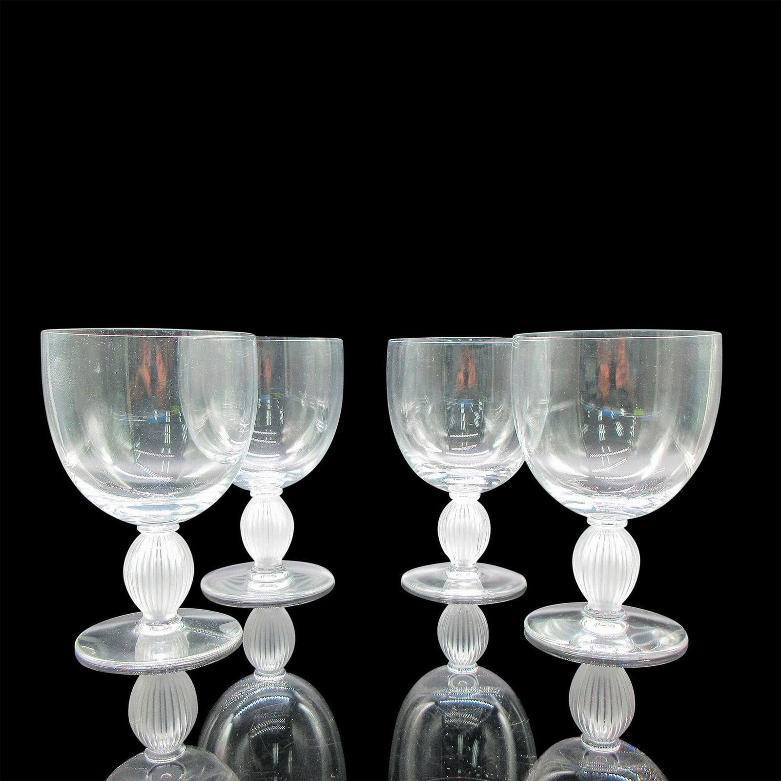 4pc Lalique Crystal Water Goblets, Langeais (1 of 3)
