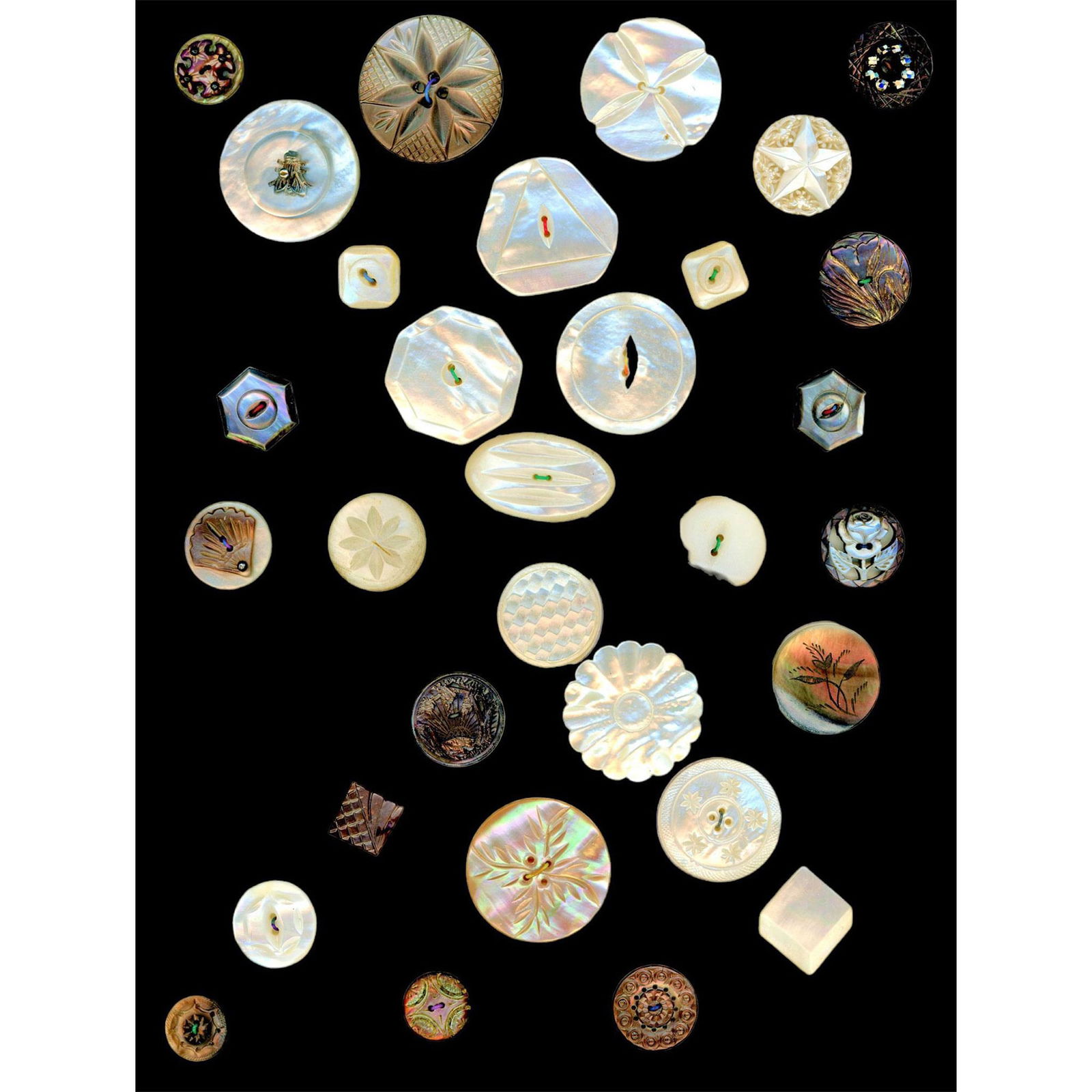A Card of Division 1 and 3 Assorted Pearl Buttons (1 of 4)