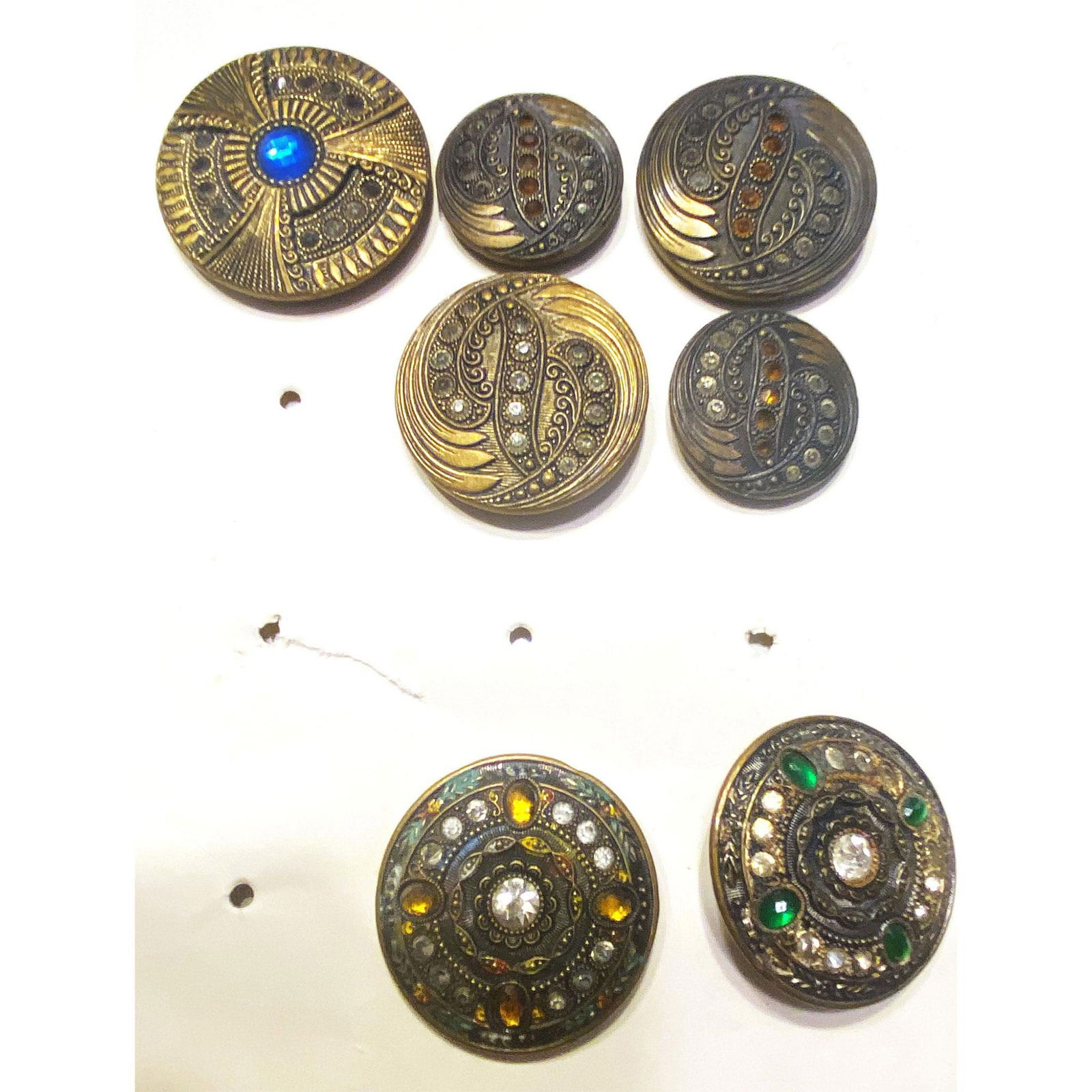 2 Cards of Assorted Div 1 and 3 Jeweled Buttons (1 of 5)