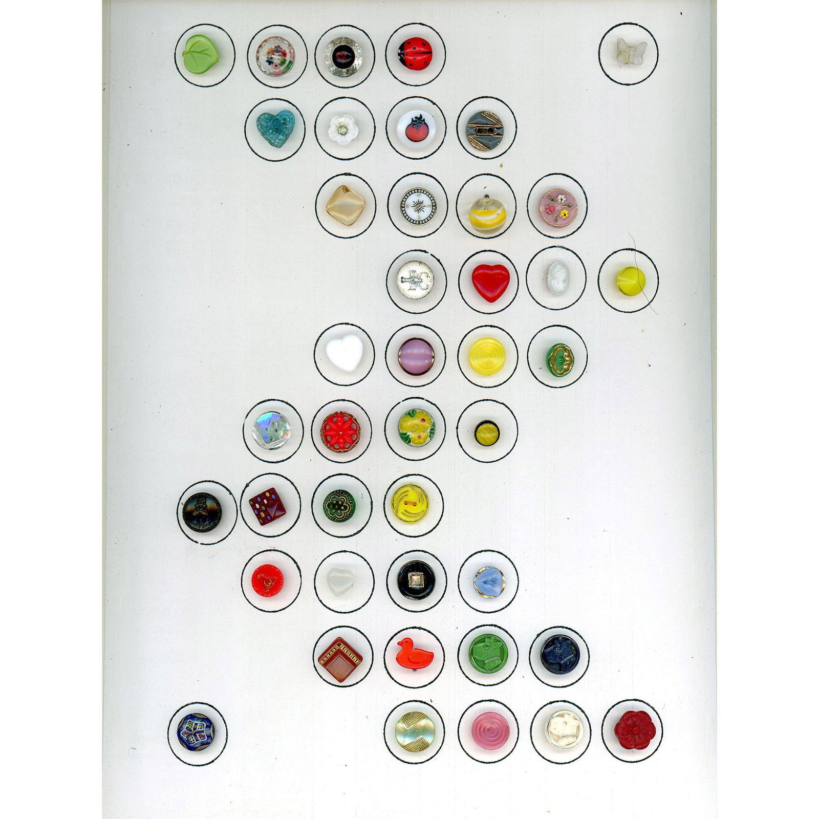 3 Cards of Assorted Division One & Three Glass Buttons (1 of 4)