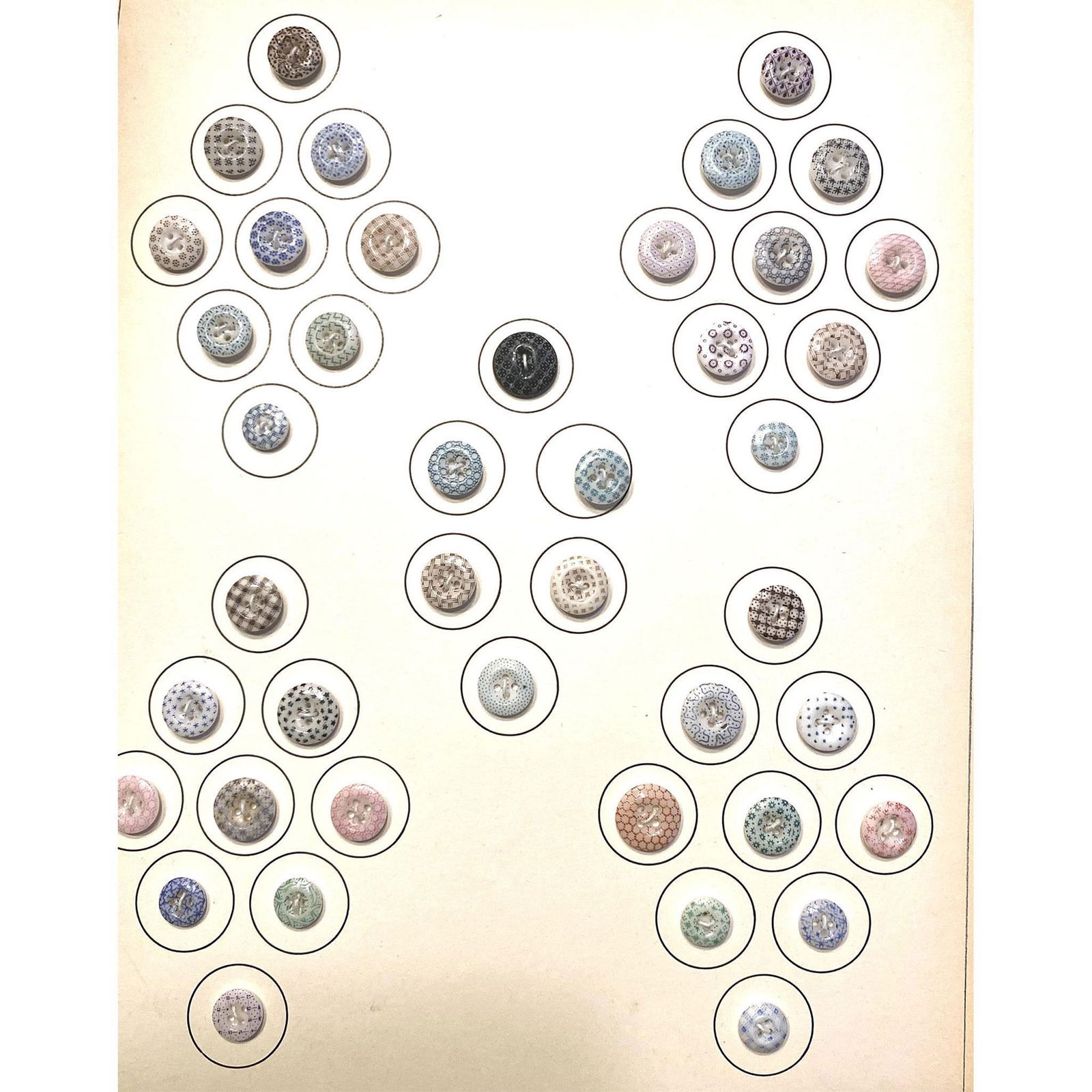 A Card of Assorted Division One Calico Buttons (1 of 6)