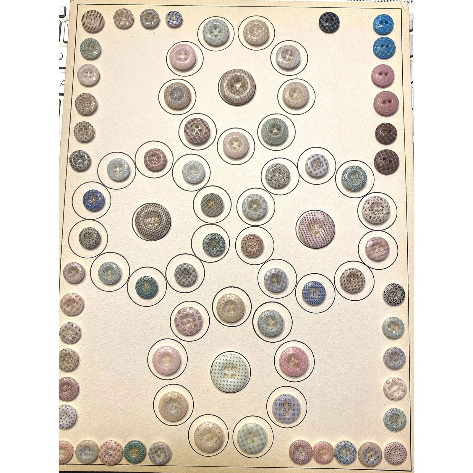 A Card of Assorted Division One Calico Buttons (1 of 5)